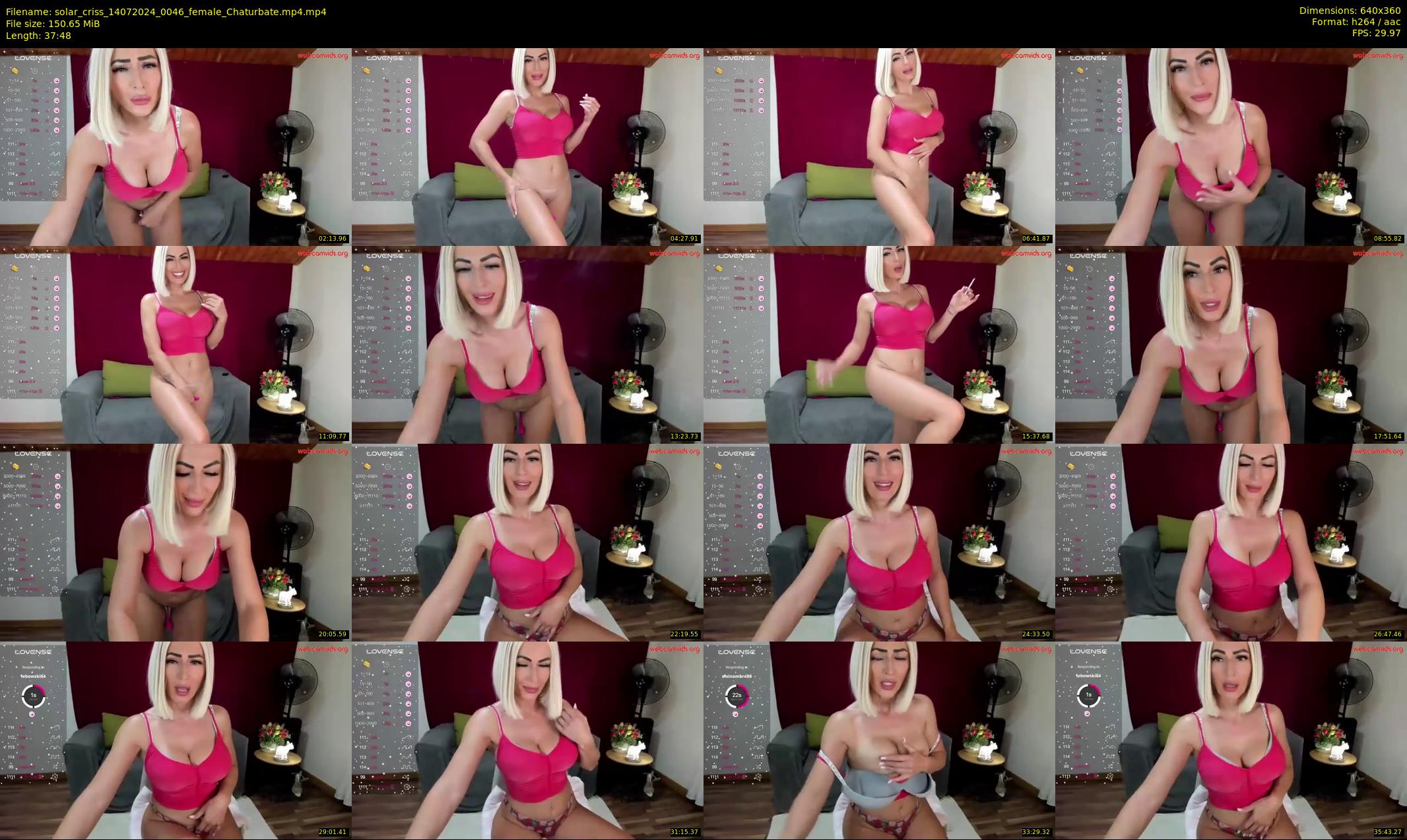 solar_criss — 38 minute Chaturbate female cam show recording, 360p, Jul 14, 2024