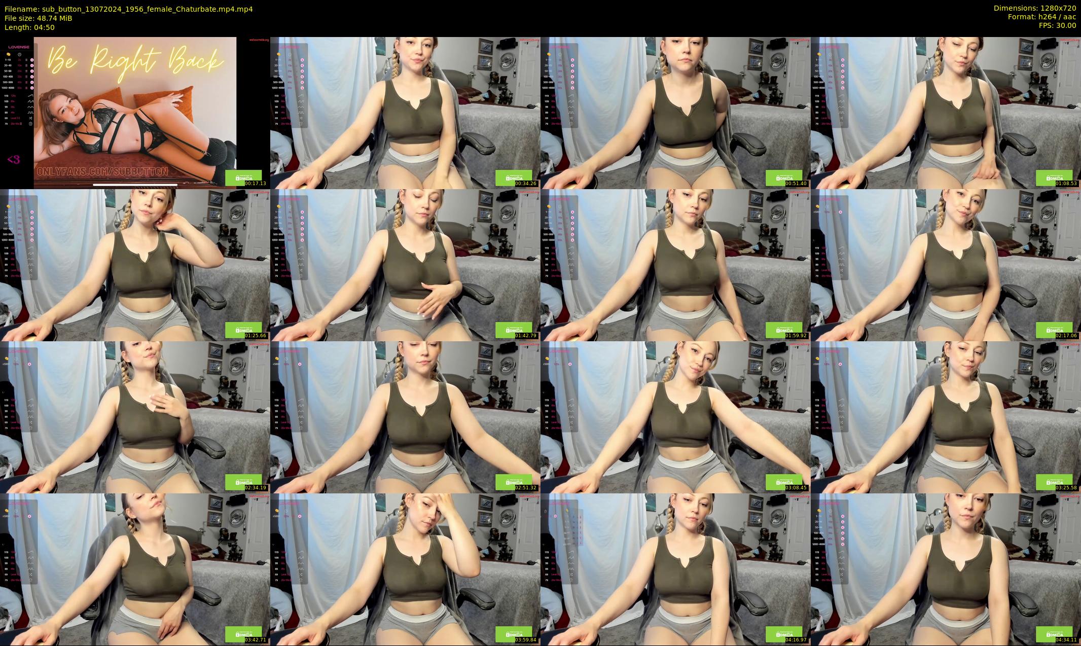 sub_button — 5 minute Chaturbate female cam show recording, 720p, Jul 13, 2024