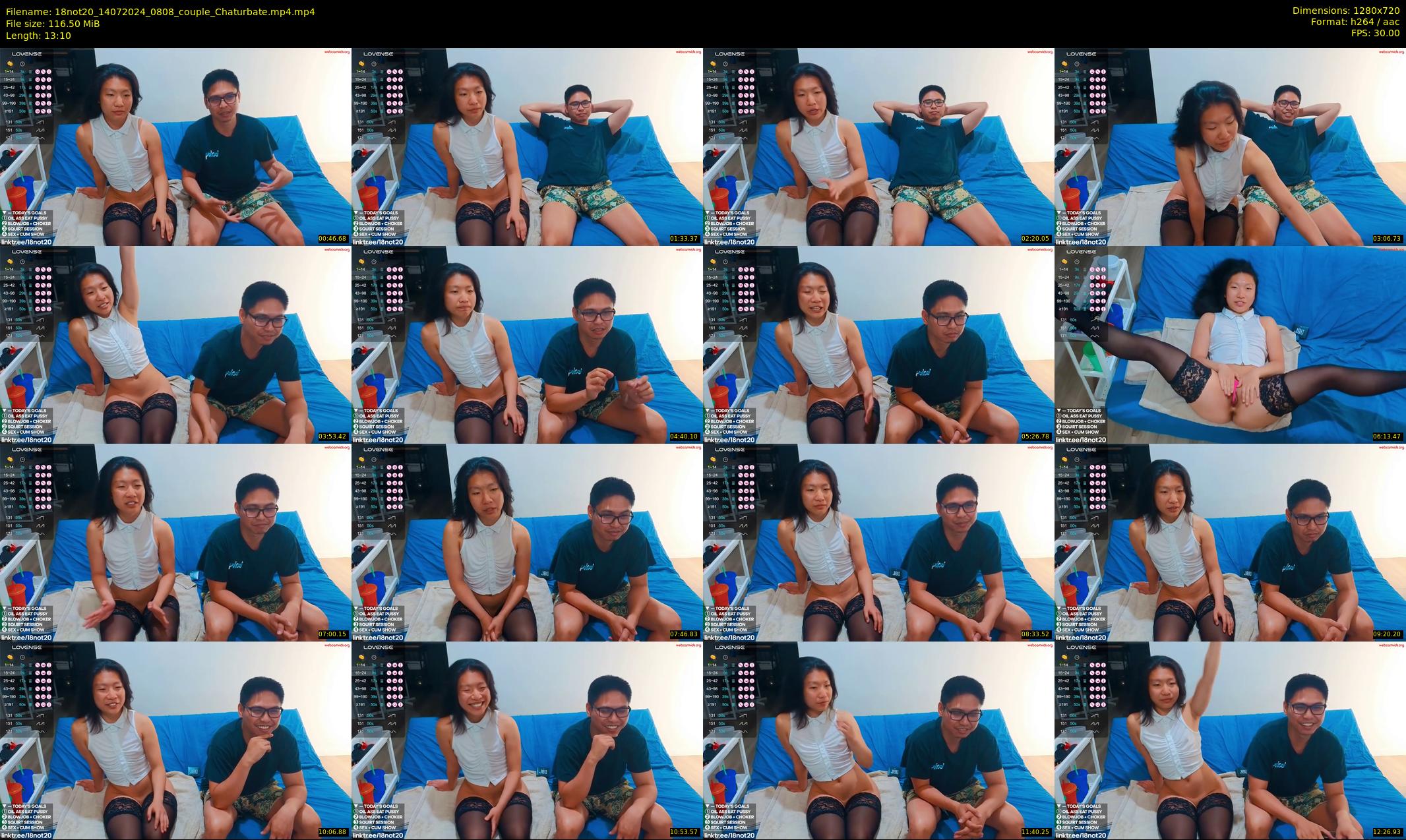 18not20 — 14 minute Chaturbate couple cam show recording, 720p, Jul 14, 2024