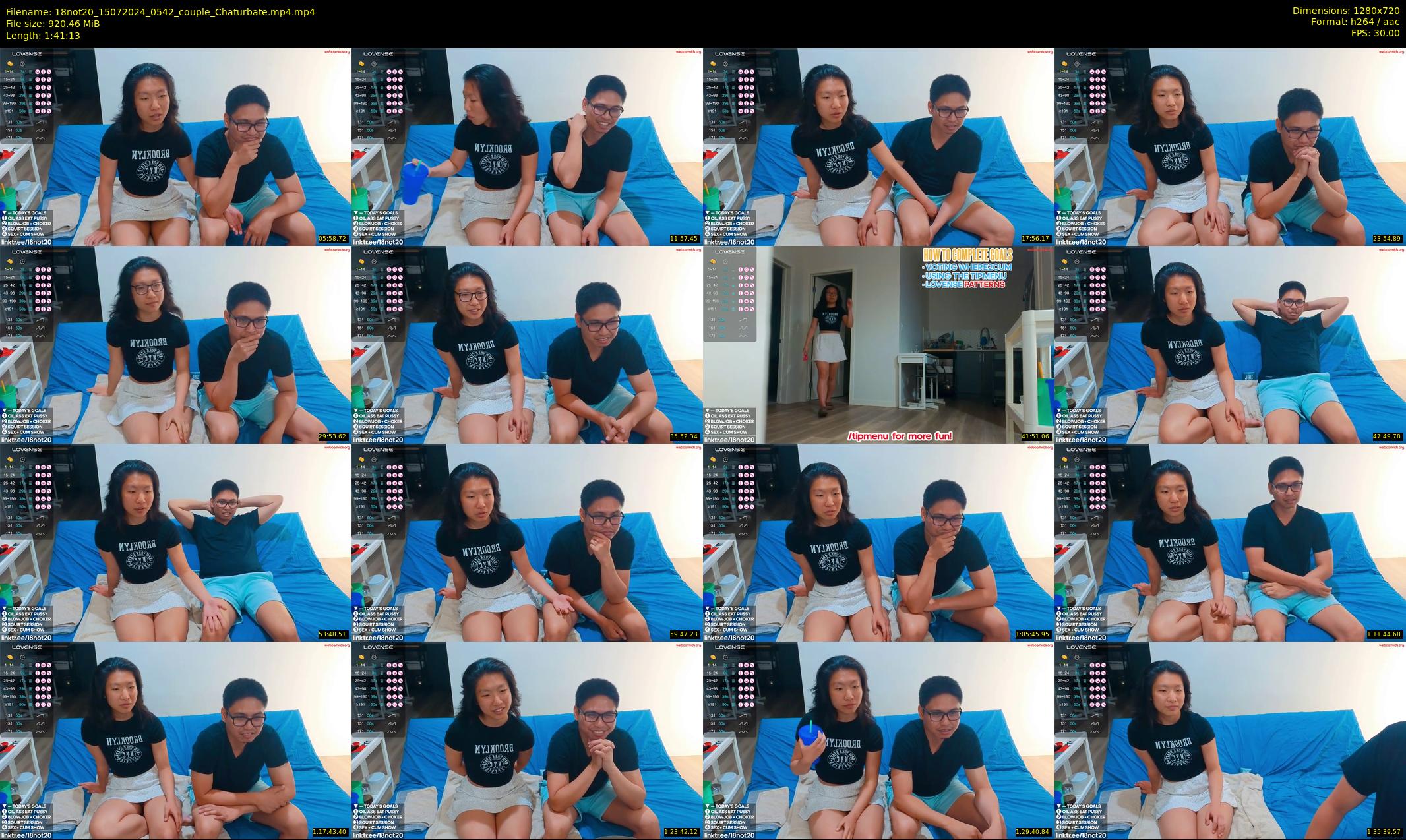 18not20 — 102 minute Chaturbate couple cam show recording, 720p, Jul 15, 2024