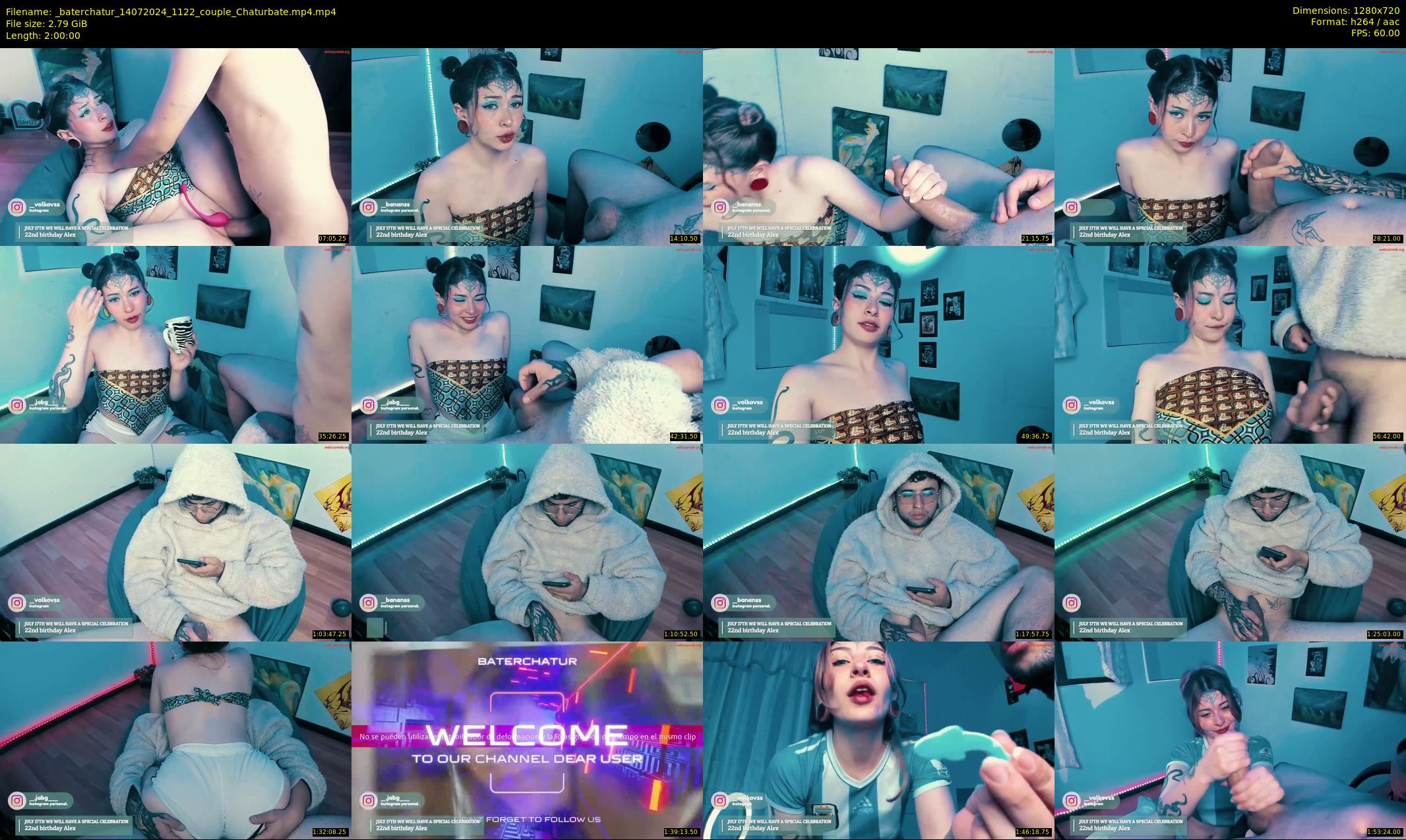 _baterchatur — 120 minute Chaturbate couple cam show recording, 720p, Jul 14, 2024