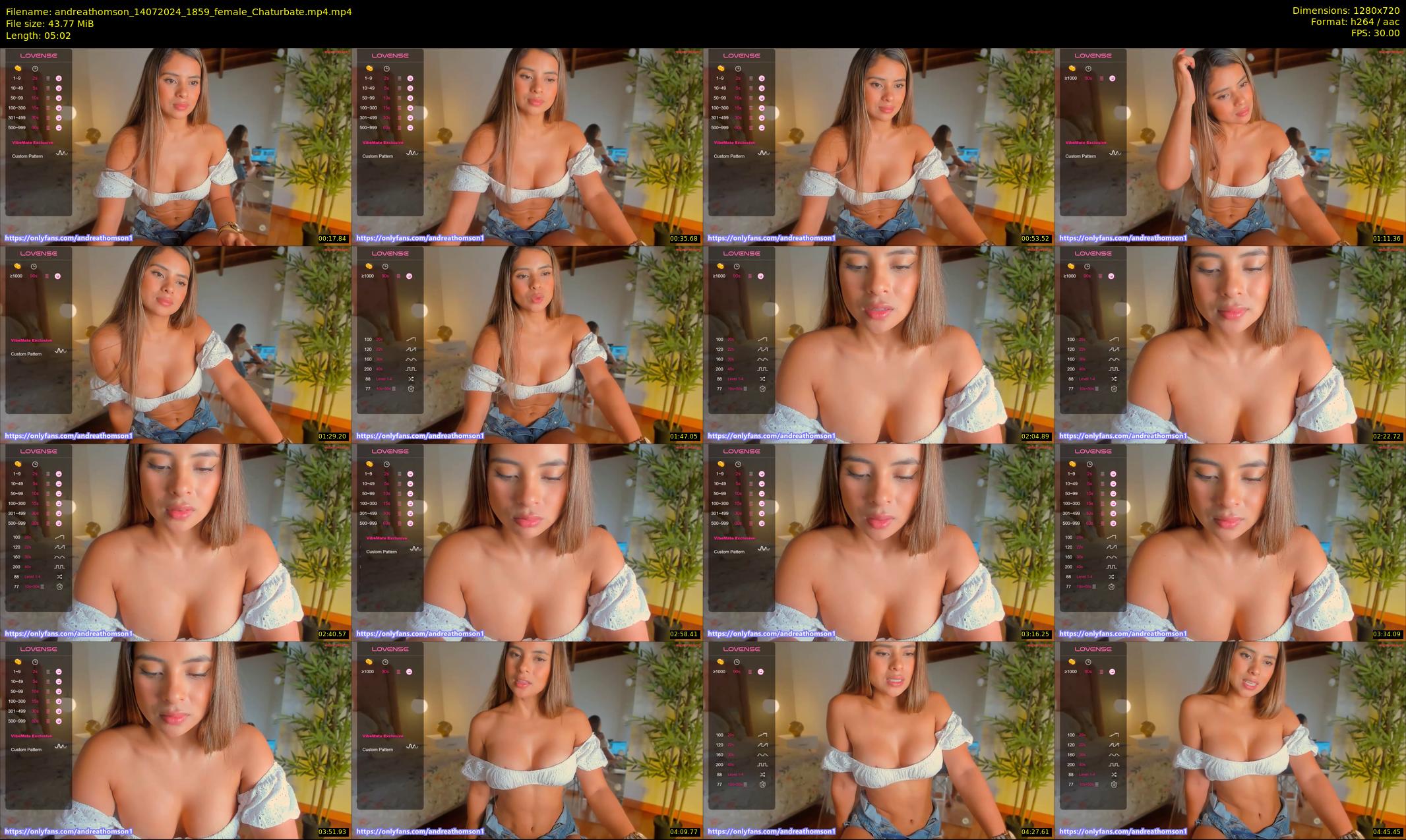 andreathomson — 6 minute Chaturbate female cam show recording, 720p, Jul 14, 2024