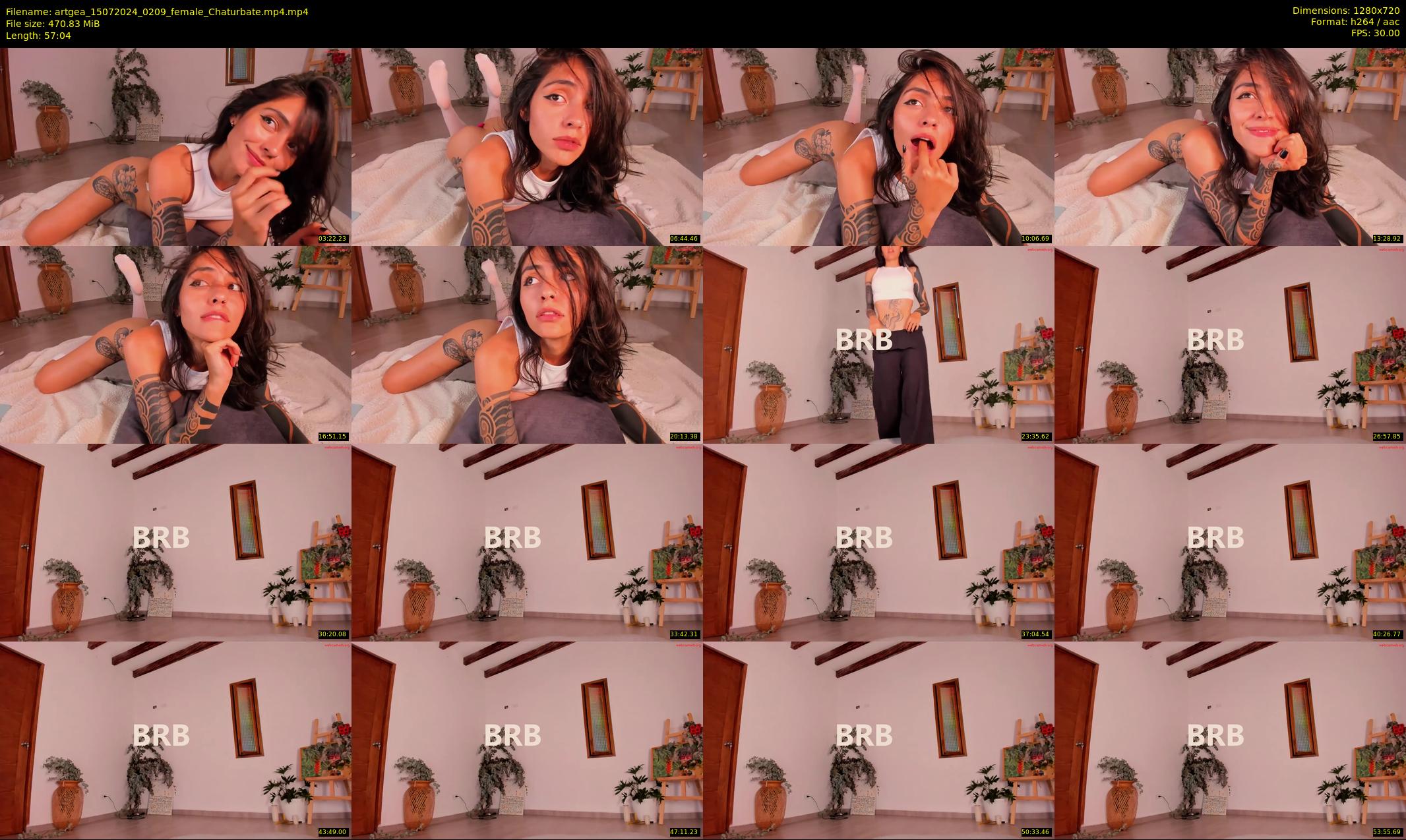 artgea — 58 minute Chaturbate female cam show recording, 720p, Jul 15, 2024