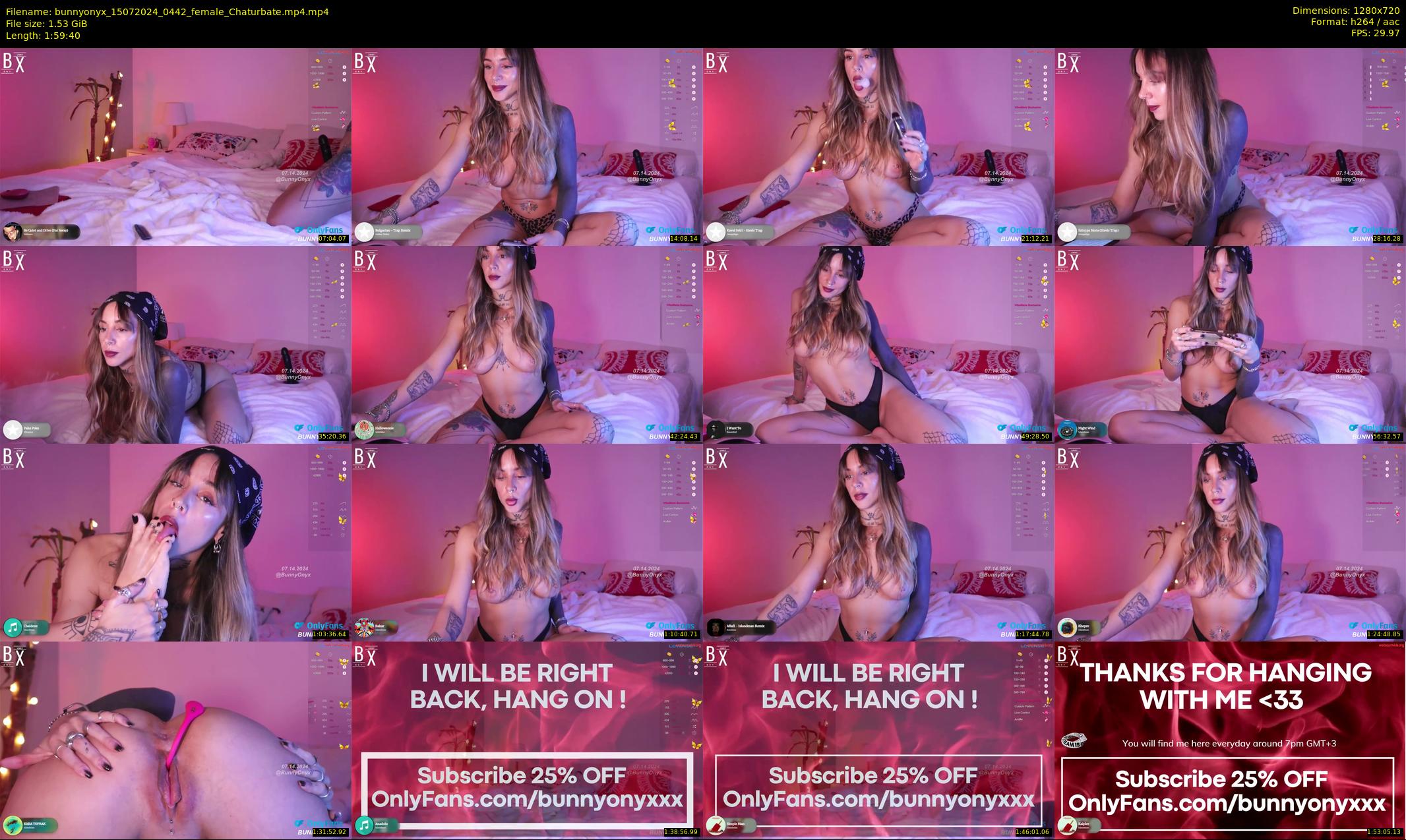 bunnyonyx — 120 minute Chaturbate female cam show recording, 720p, Jul 15, 2024