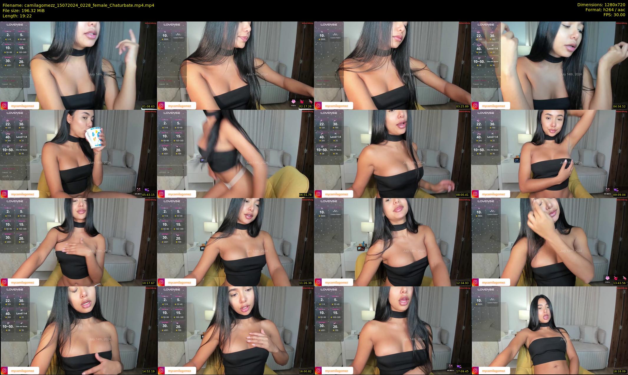 camilagomezz — 20 minute Chaturbate female cam show recording, 720p, Jul 15, 2024