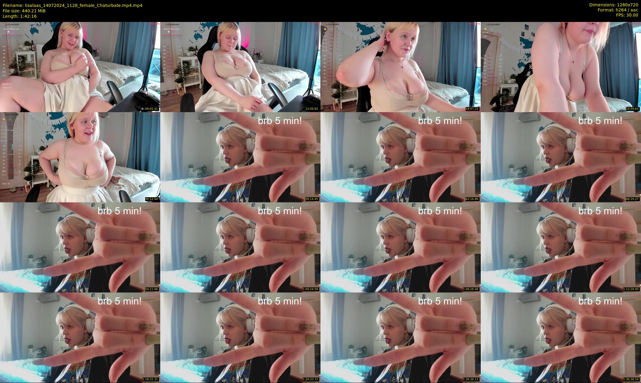 lisalaas — 103 minute Chaturbate female cam show recording, 720p, Jul 14, 2024