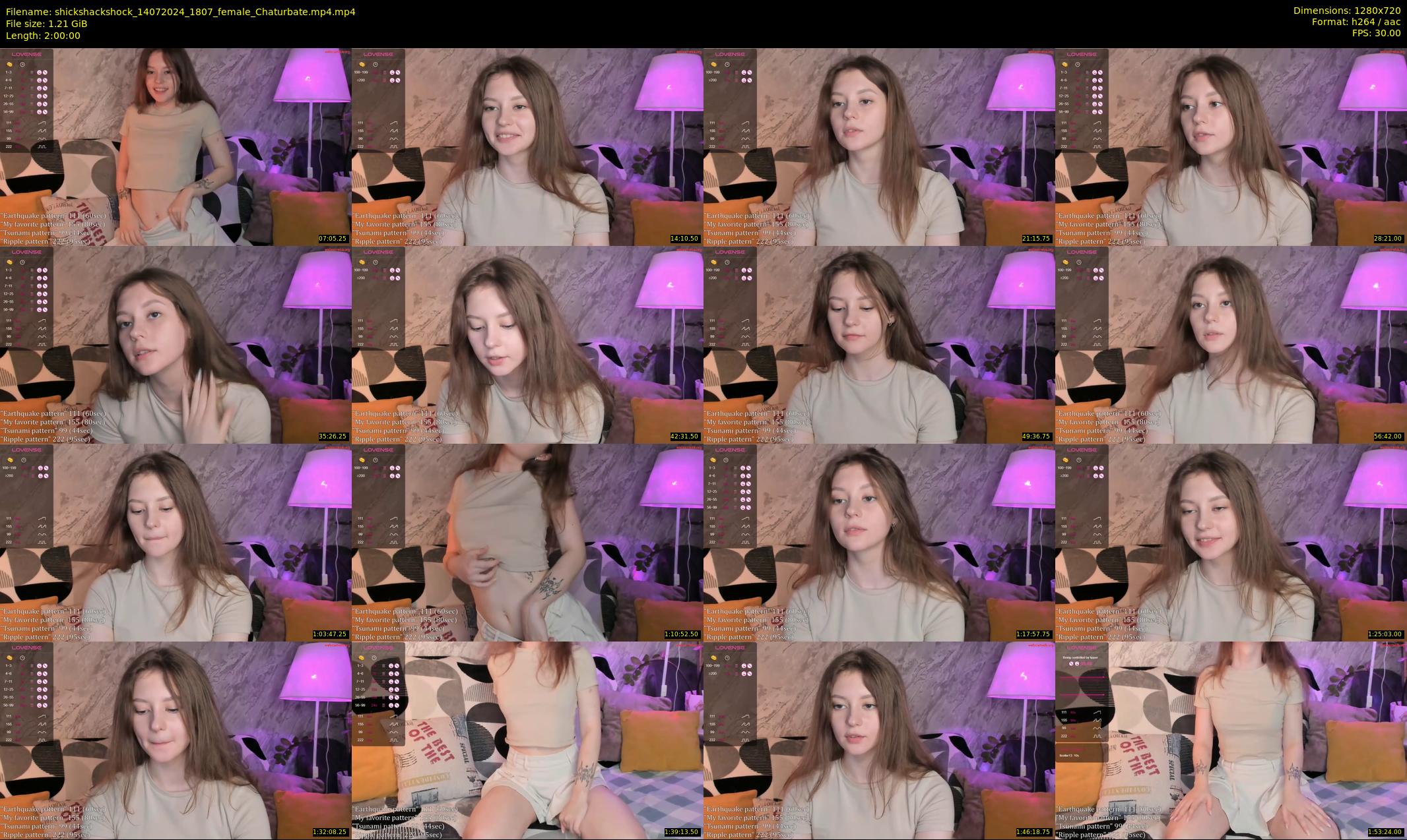 shickshackshock — 120 minute Chaturbate female cam show recording, 720p, Jul 14, 2024