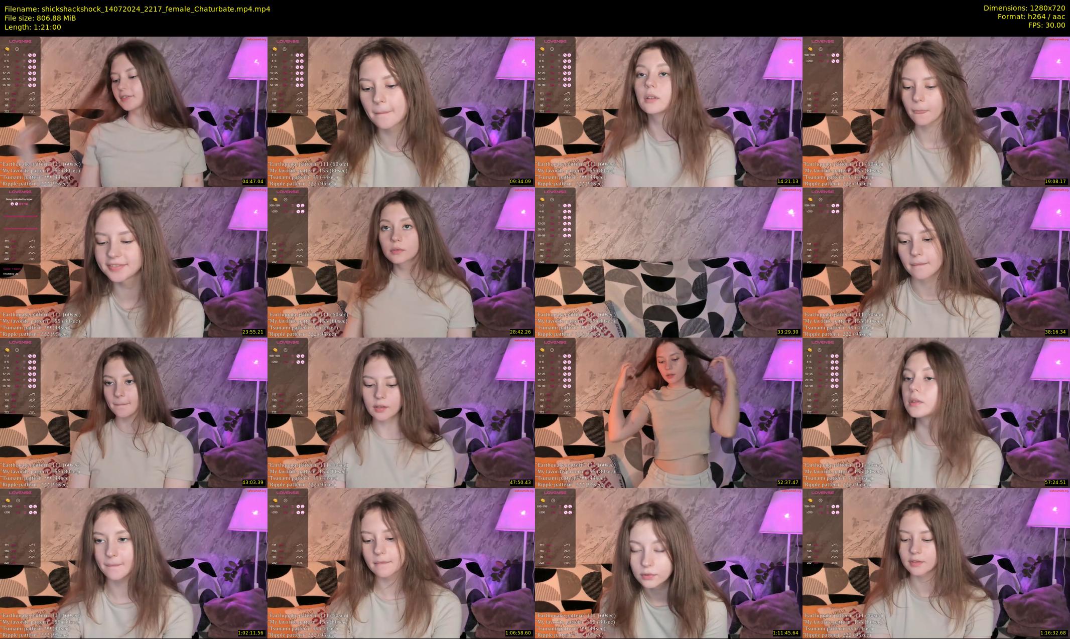 shickshackshock — 81 minute Chaturbate female cam show recording, 720p, Jul 14, 2024