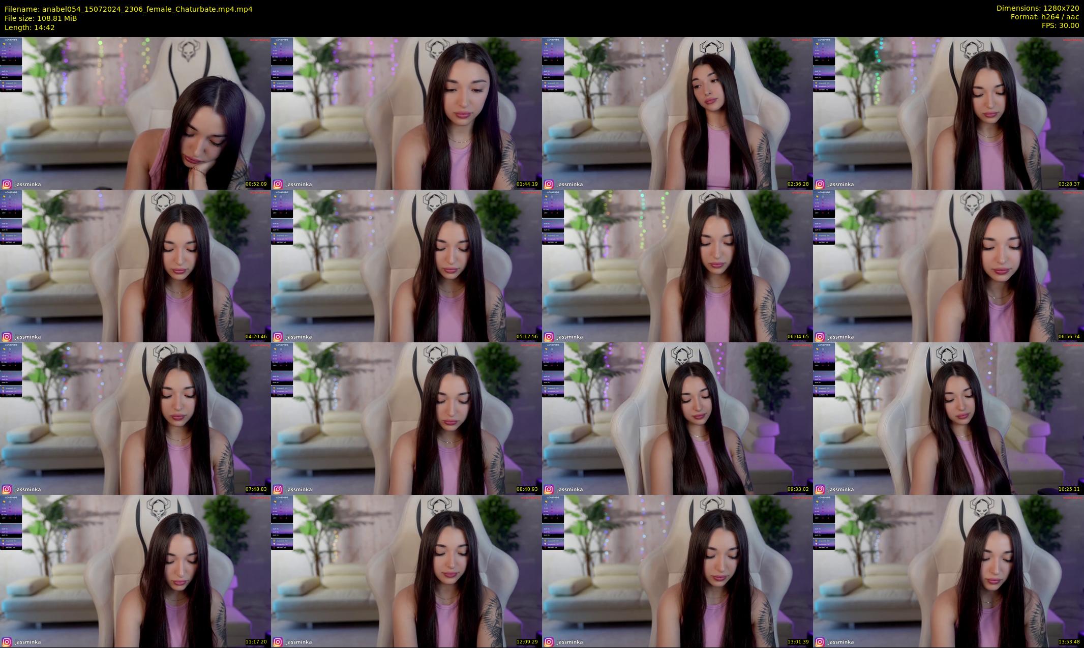 anabel054 — 15 minute Chaturbate female cam show recording, 720p, Jul 15, 2024