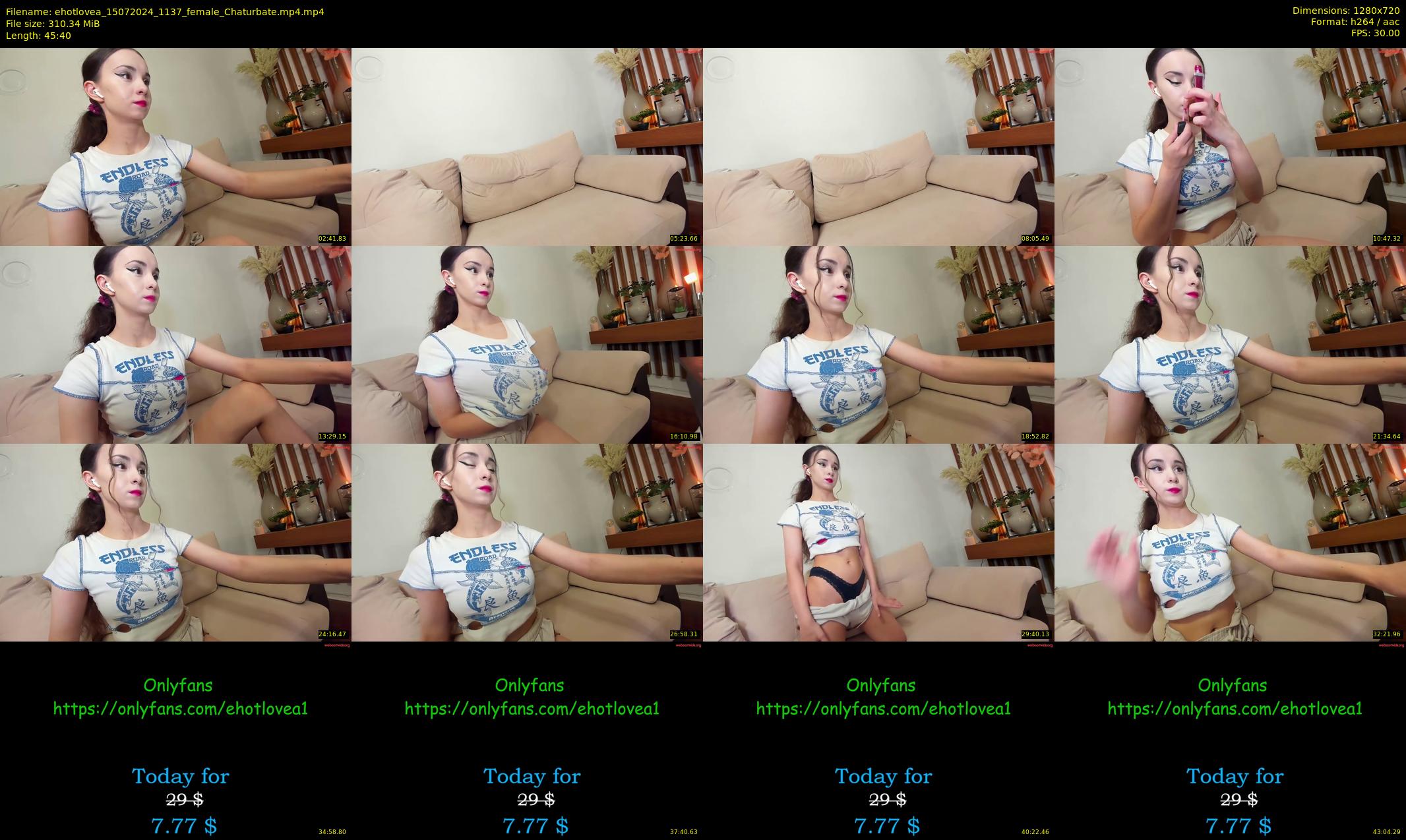 ehotlovea — 46 minute Chaturbate female cam show recording, 720p, Jul 15, 2024