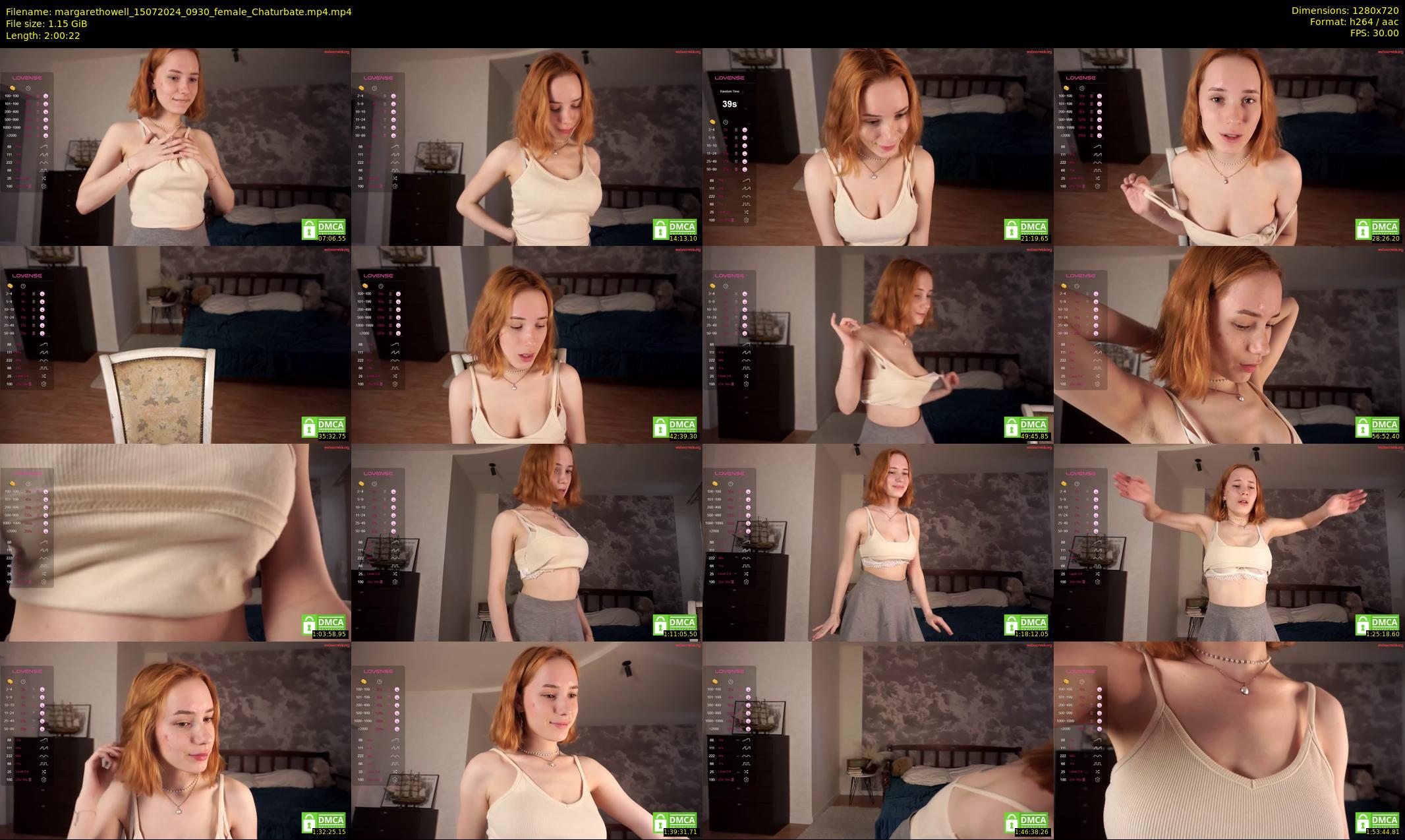 margarethowell — 121 minute Chaturbate female cam show recording, 720p, Jul 15, 2024