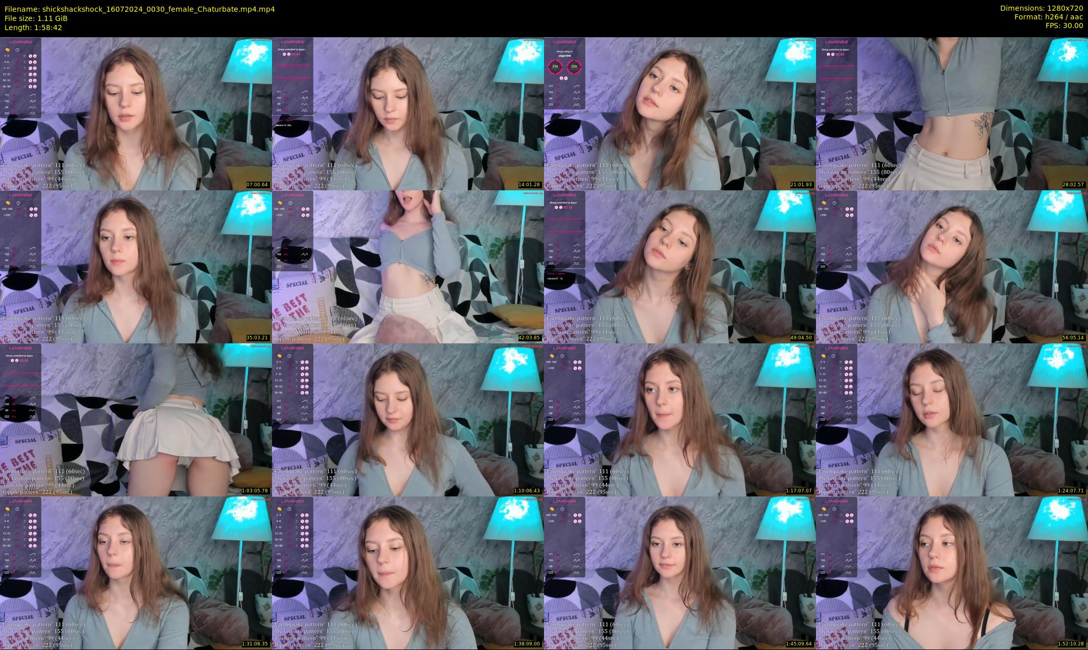 shickshackshock — 119 minute Chaturbate female cam show recording, 720p, Jul 16, 2024