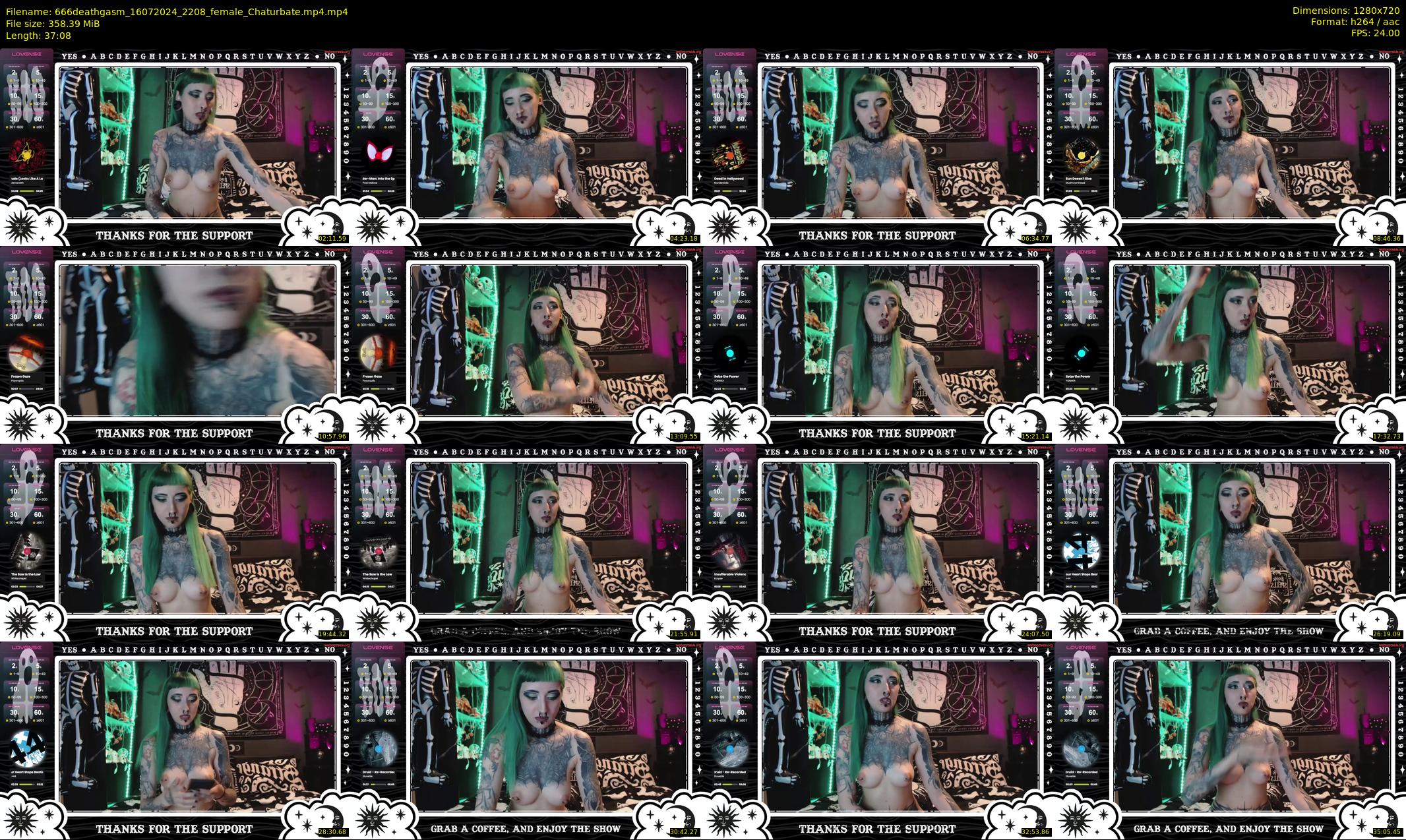 666deathgasm — 38 minute Chaturbate female cam show recording, 720p, Jul 16, 2024