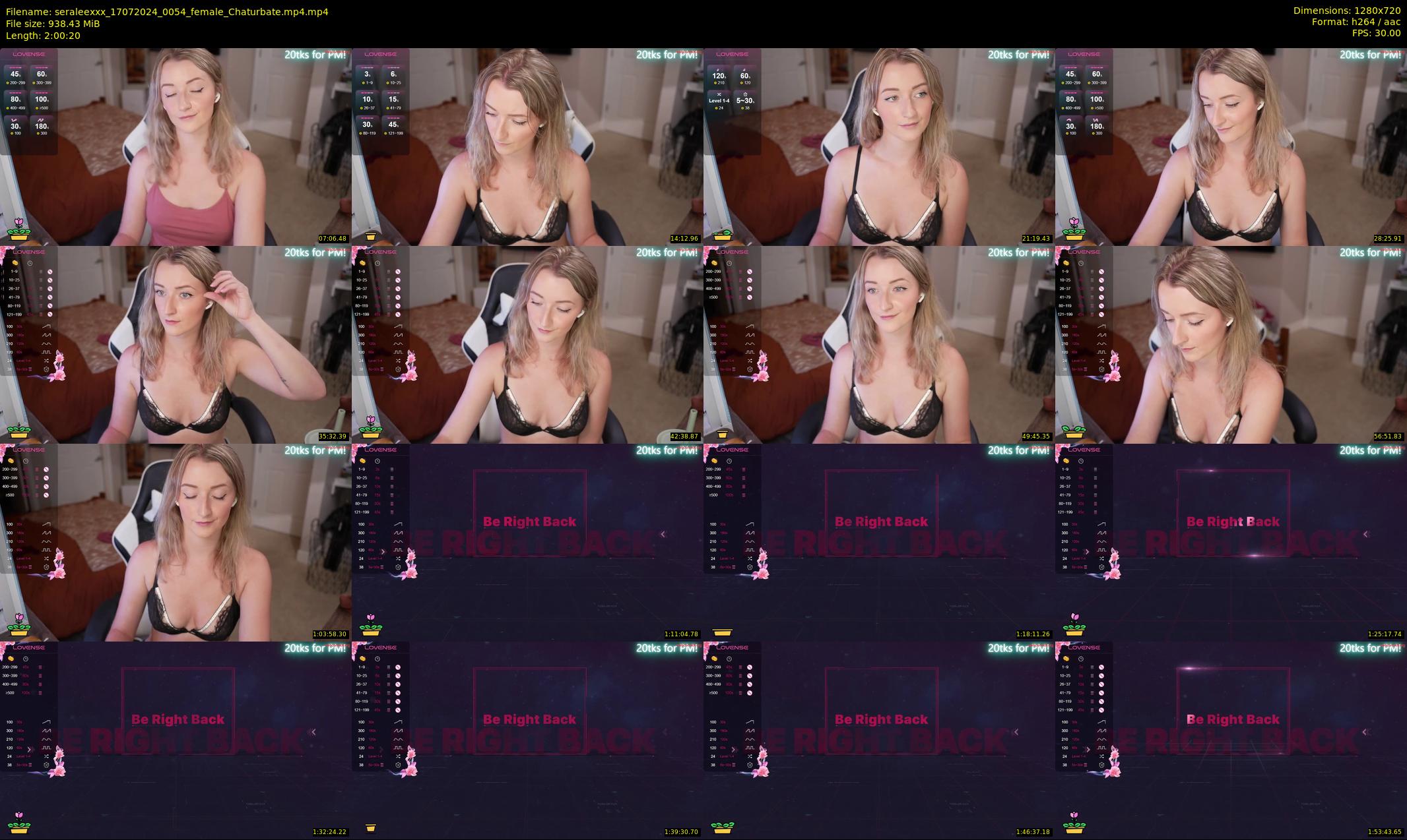 seraleexxx — 121 minute Chaturbate female cam show recording, 720p, Jul 17, 2024