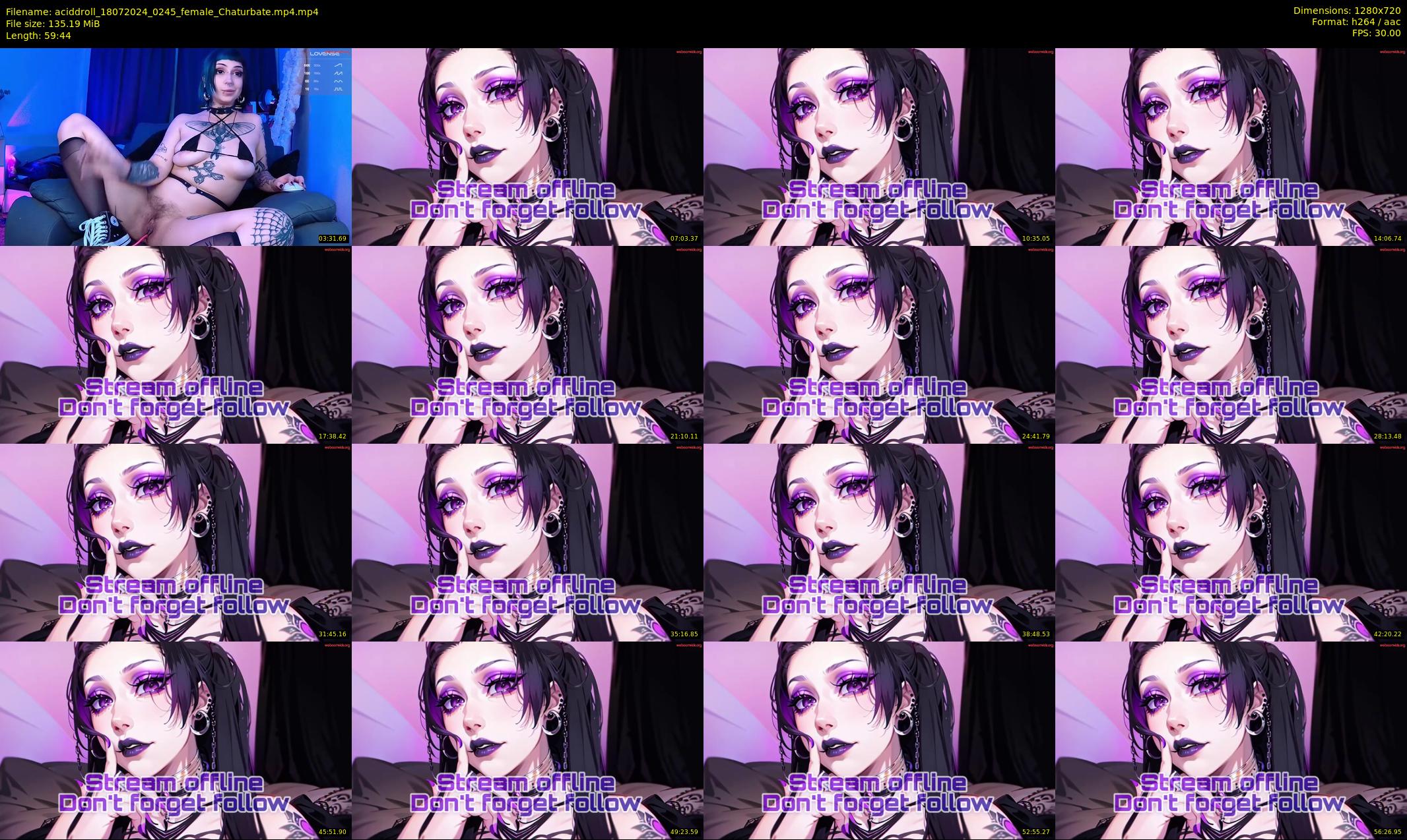 aciddroll — 60 minute Chaturbate female cam show recording, 720p, Jul 18, 2024