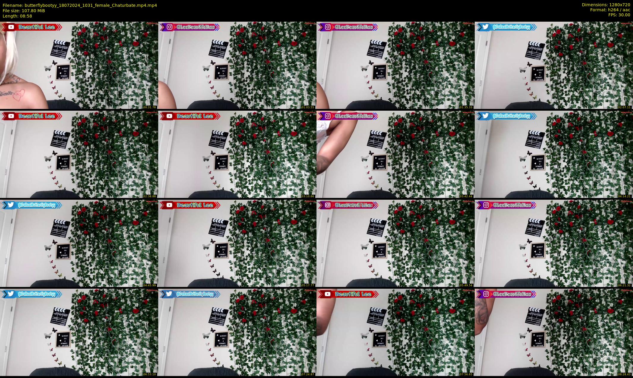 butterflybootyy — 9 minute Chaturbate female cam show recording, 720p, Jul 18, 2024