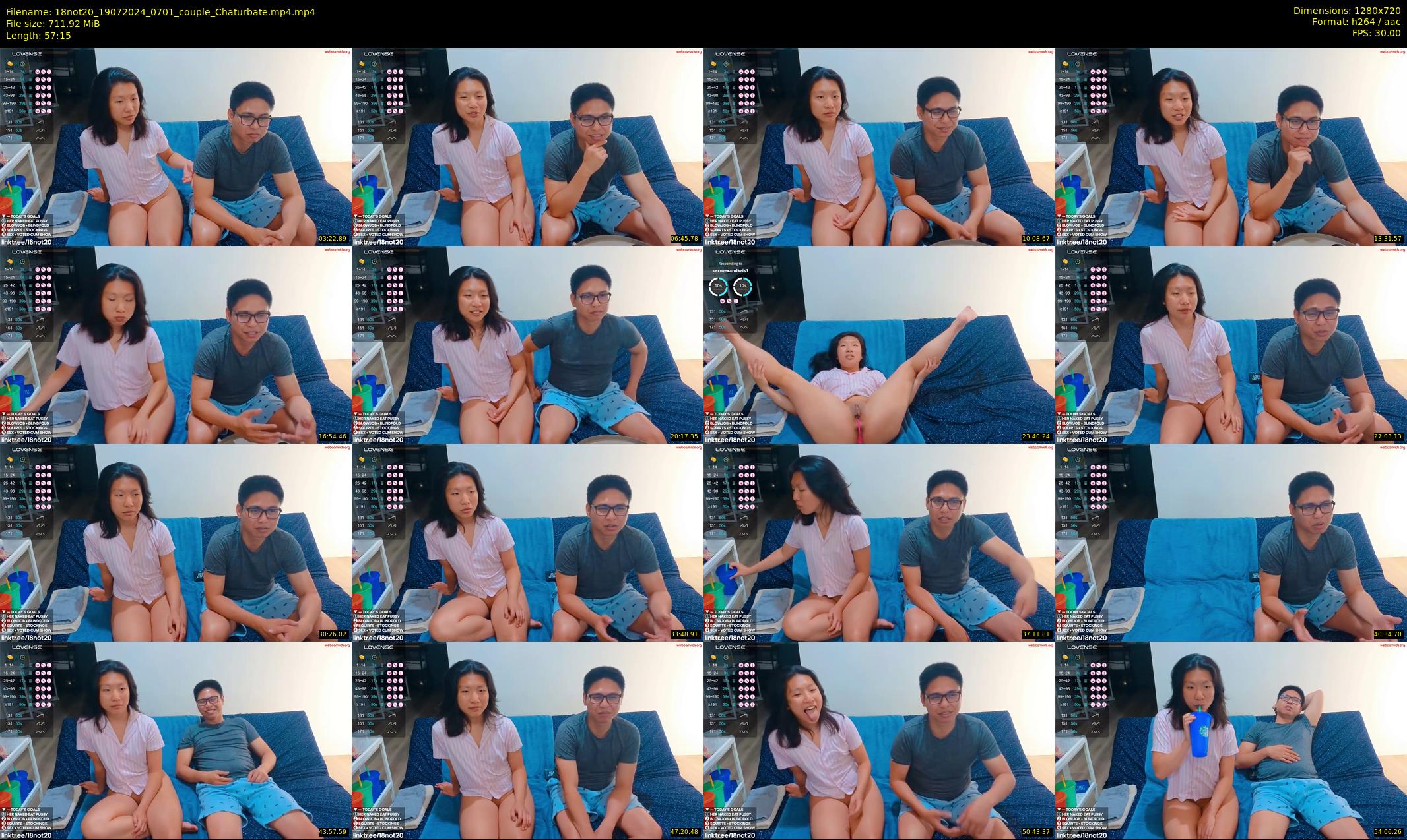 18not20 — 58 minute Chaturbate couple cam show recording, 720p, Jul 19, 2024