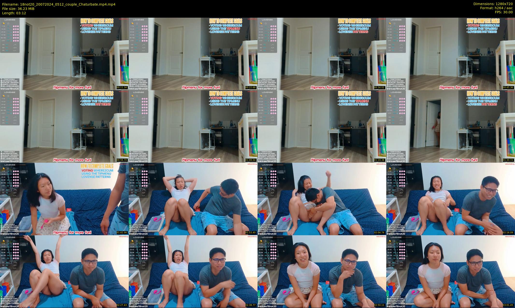 18not20 — 4 minute Chaturbate couple cam show recording, 720p, Jul 20, 2024
