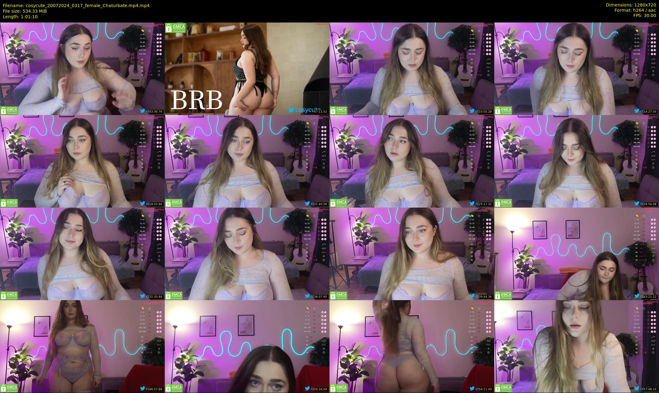 cosycute — 62 minute Chaturbate female cam show recording, 720p, Jul 20, 2024