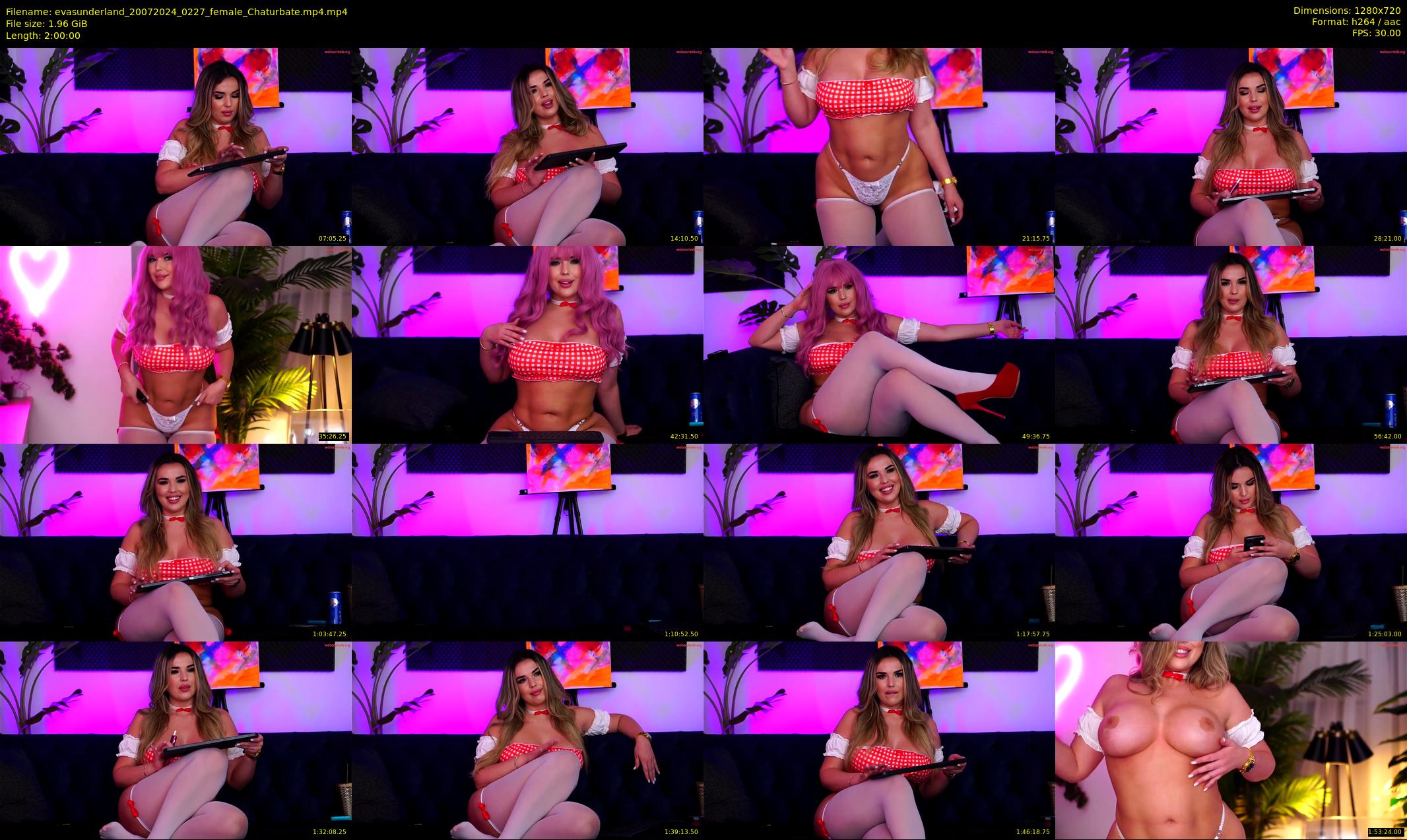 evasunderland — 120 minute Chaturbate female cam show recording, 720p, Jul 20, 2024