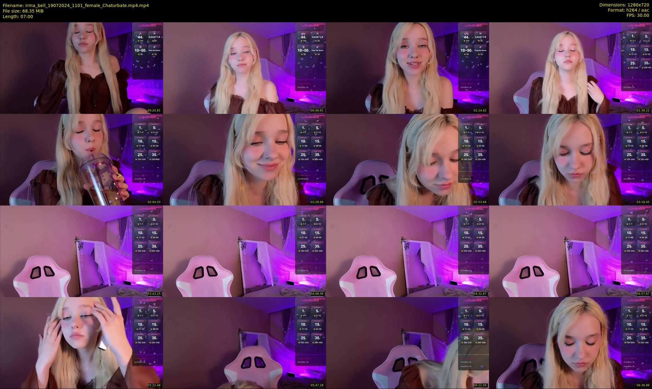 irma_bell — 7 minute Chaturbate female cam show recording, 720p, Jul 19, 2024