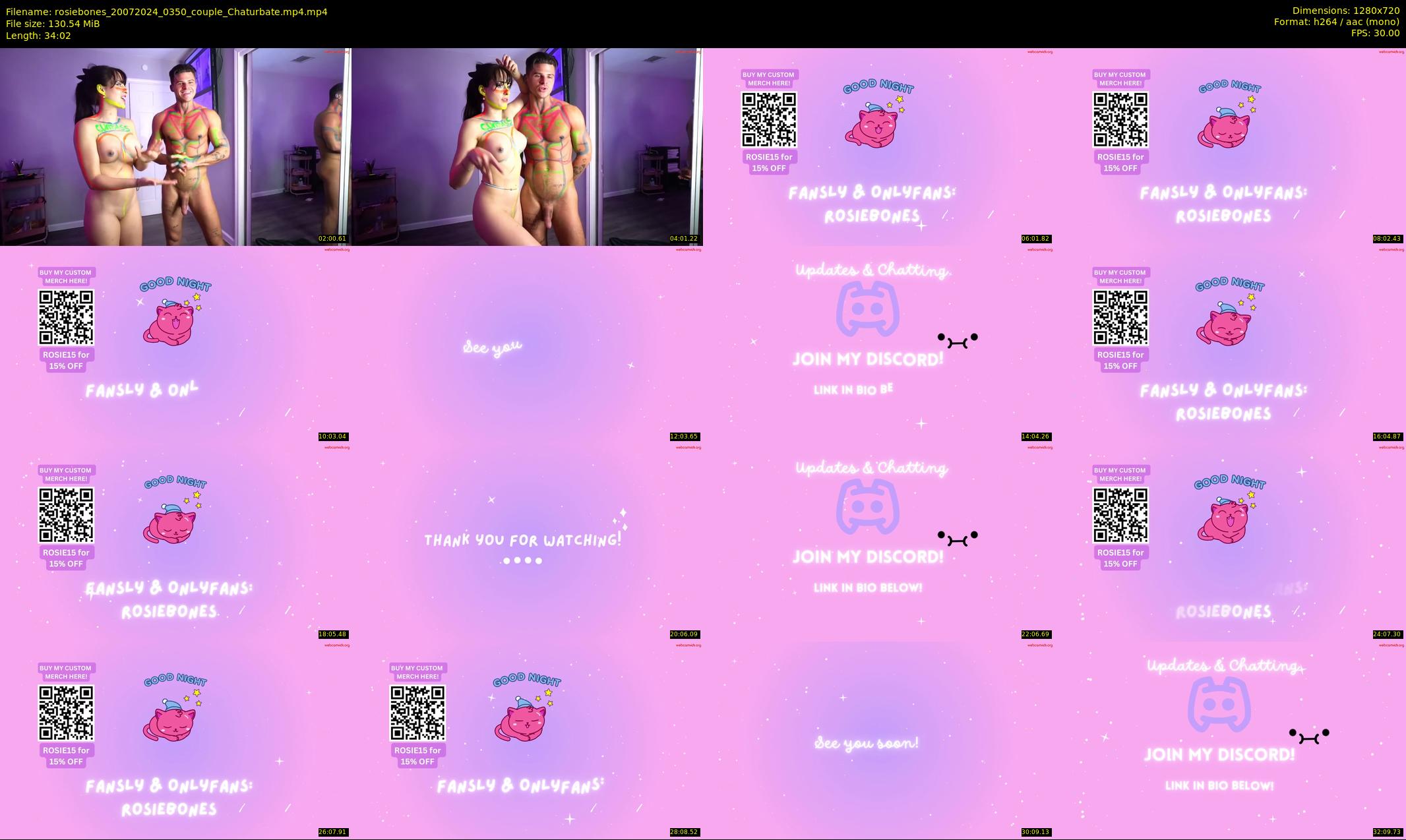 rosiebones — 35 minute Chaturbate female cam show recording, 720p, Jul 20, 2024