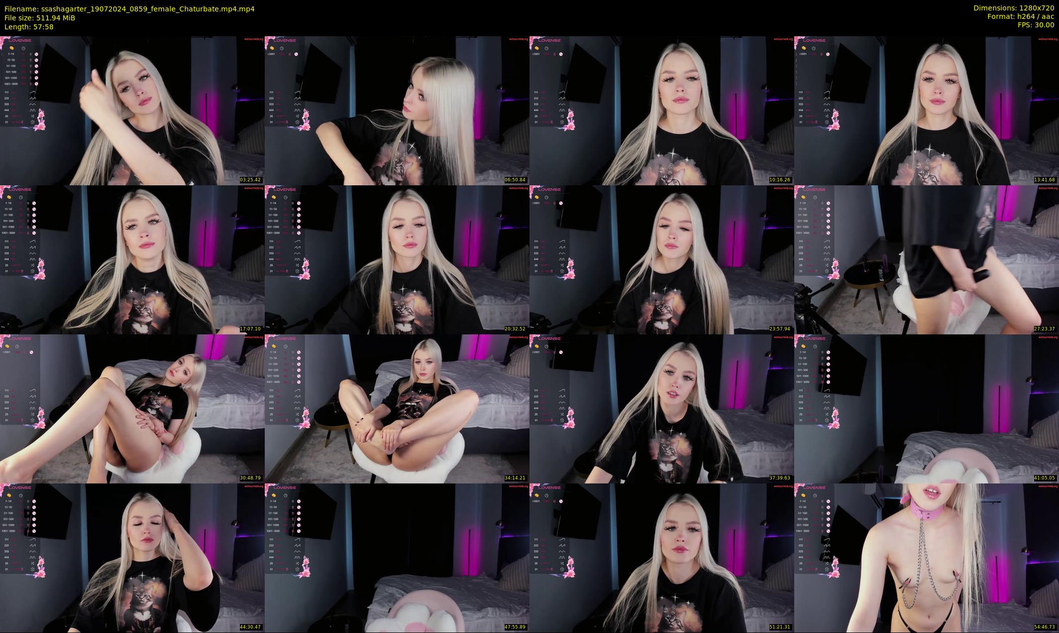 ssashagarter — 58 minute Chaturbate female cam show recording, 720p, Jul 19, 2024