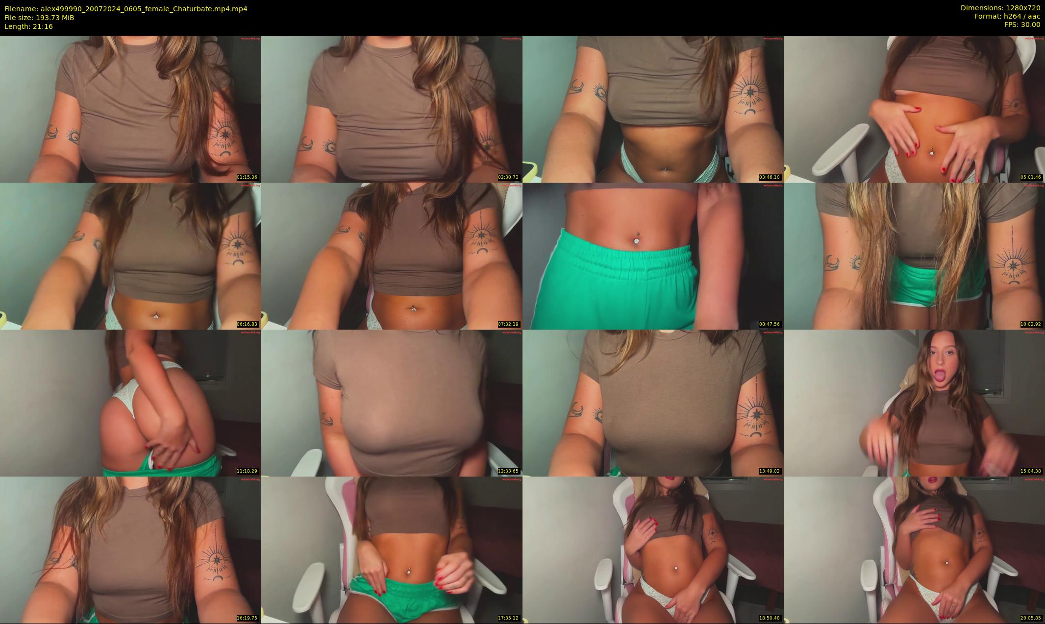 alex499990 — 22 minute Chaturbate female cam show recording, 720p, Jul 20, 2024