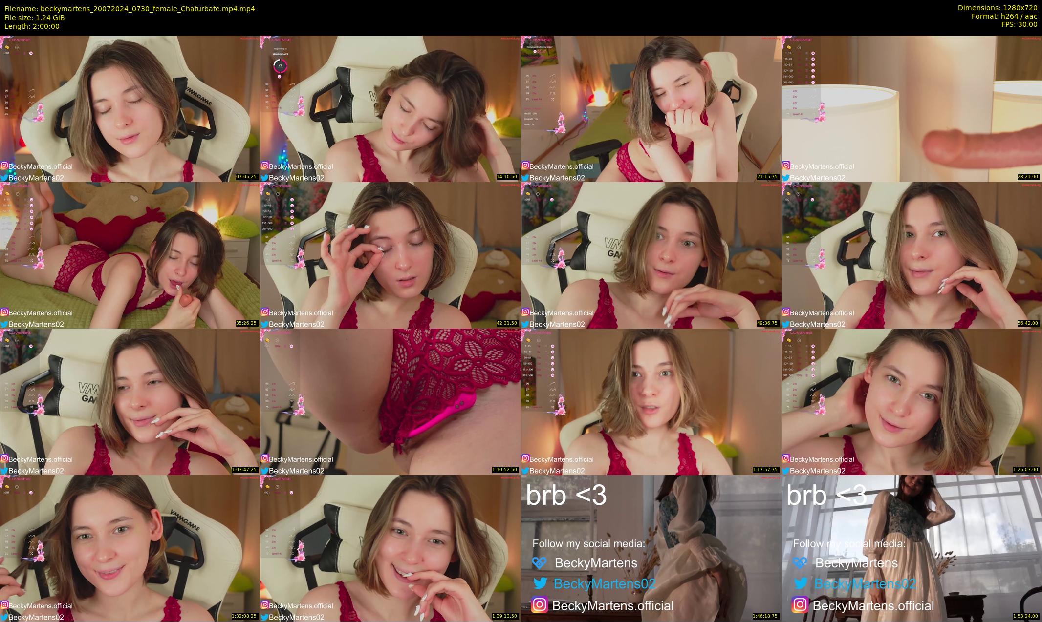 beckymartens — 120 minute Chaturbate female cam show recording, 720p, Jul 20, 2024
