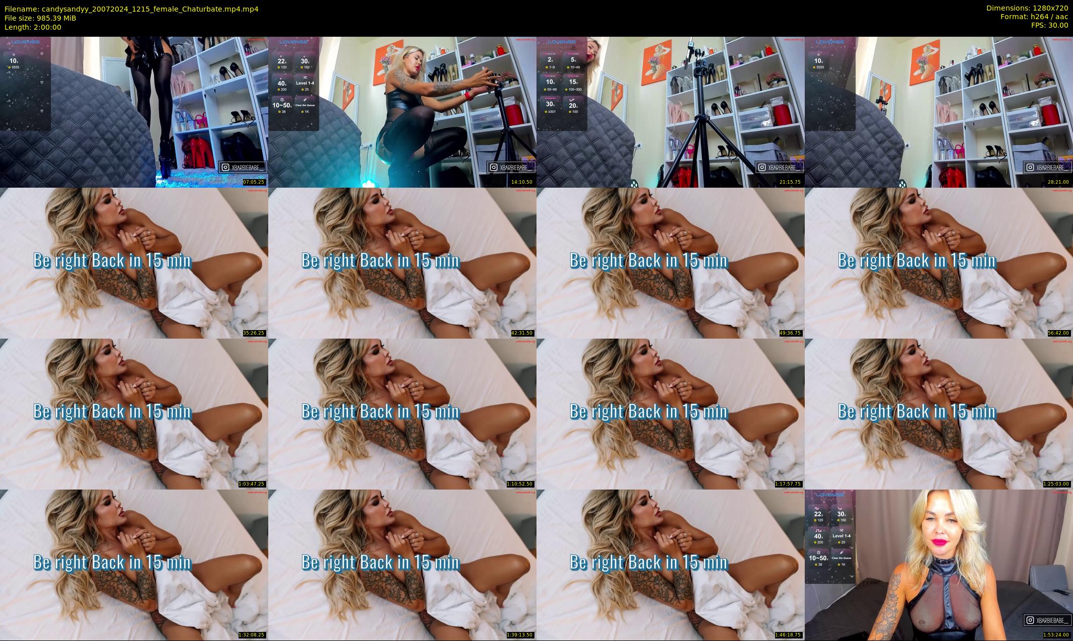 candysandyy — 120 minute Chaturbate female cam show recording, 720p, Jul 20, 2024