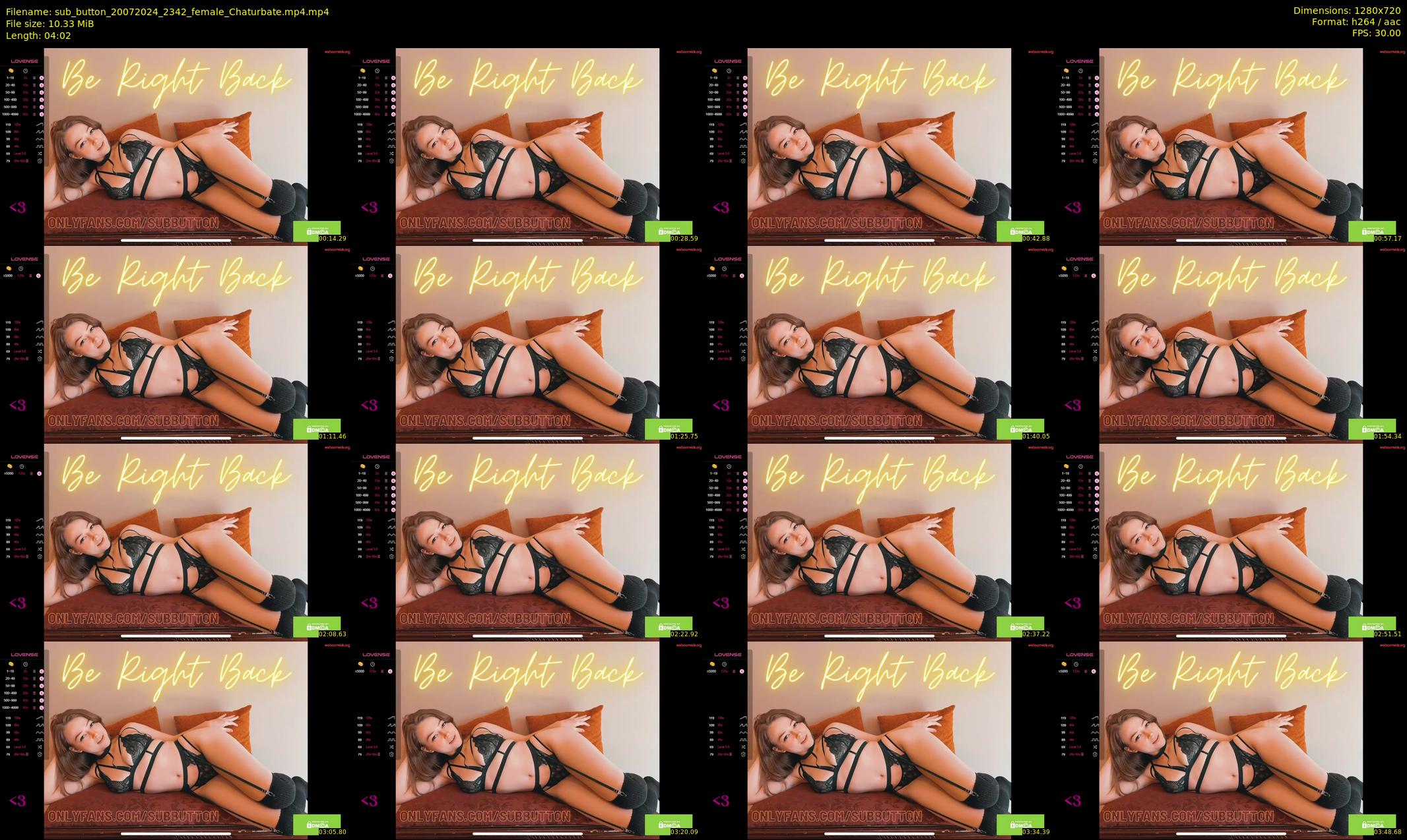 sub_button — 5 minute Chaturbate female cam show recording, 720p, Jul 20, 2024