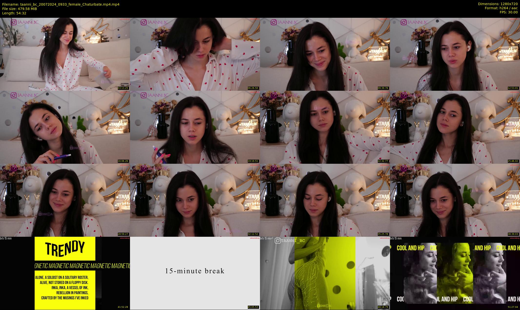 taanni_bc — 55 minute Chaturbate female cam show recording, 720p, Jul 20, 2024