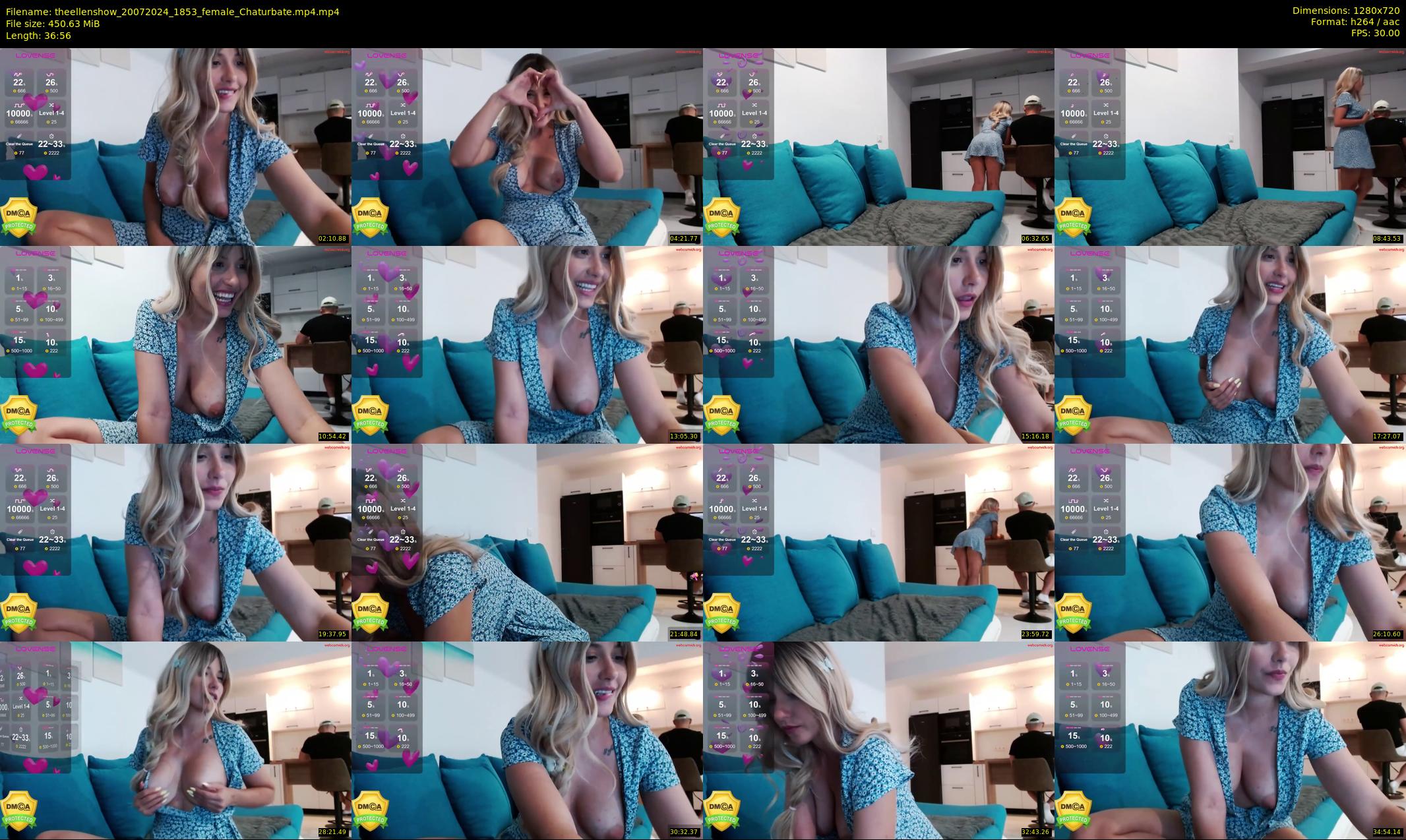 theellenshow — 37 minute Chaturbate female cam show recording, 720p, Jul 20, 2024