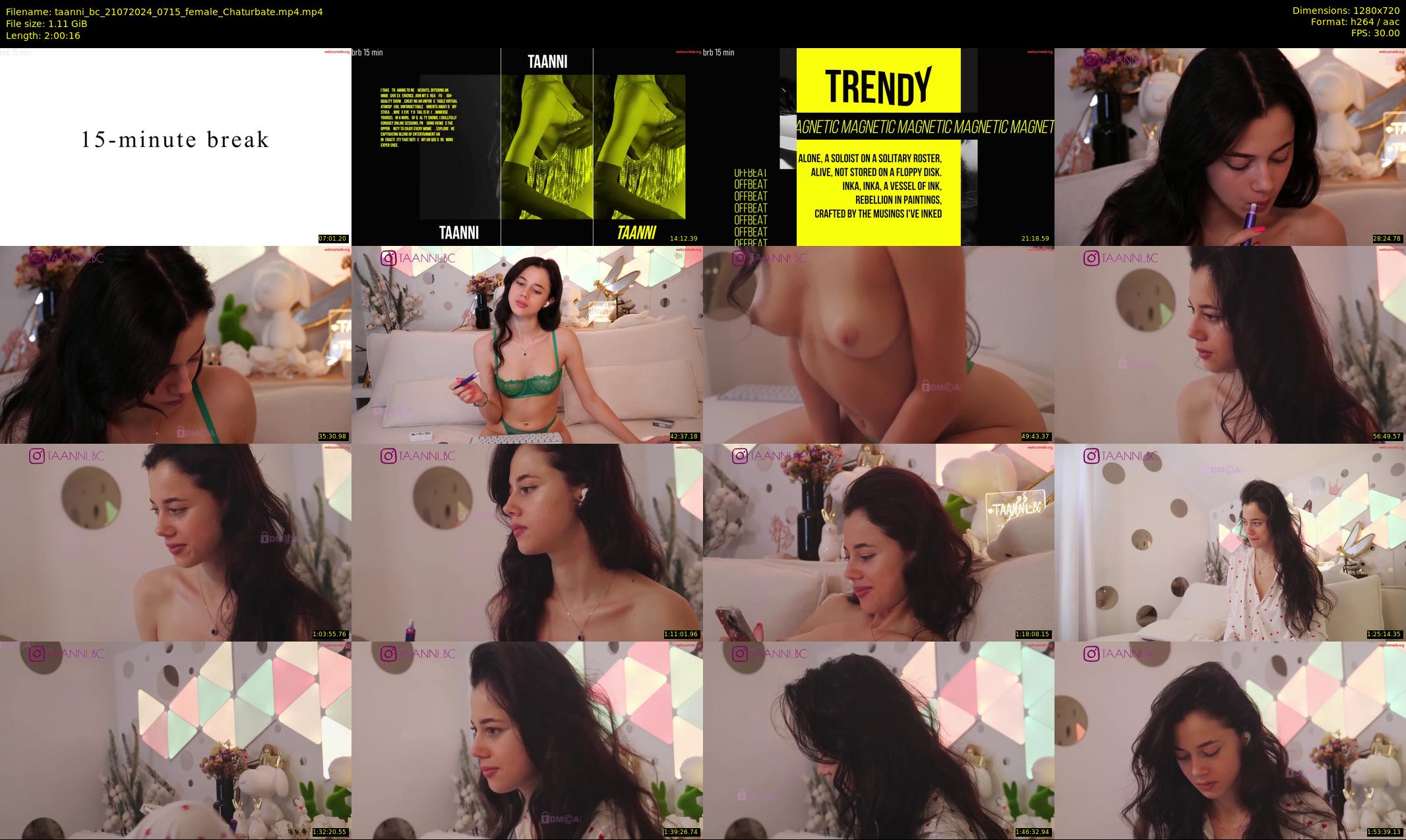 taanni_bc — 121 minute Chaturbate female cam show recording, 720p, Jul 21, 2024
