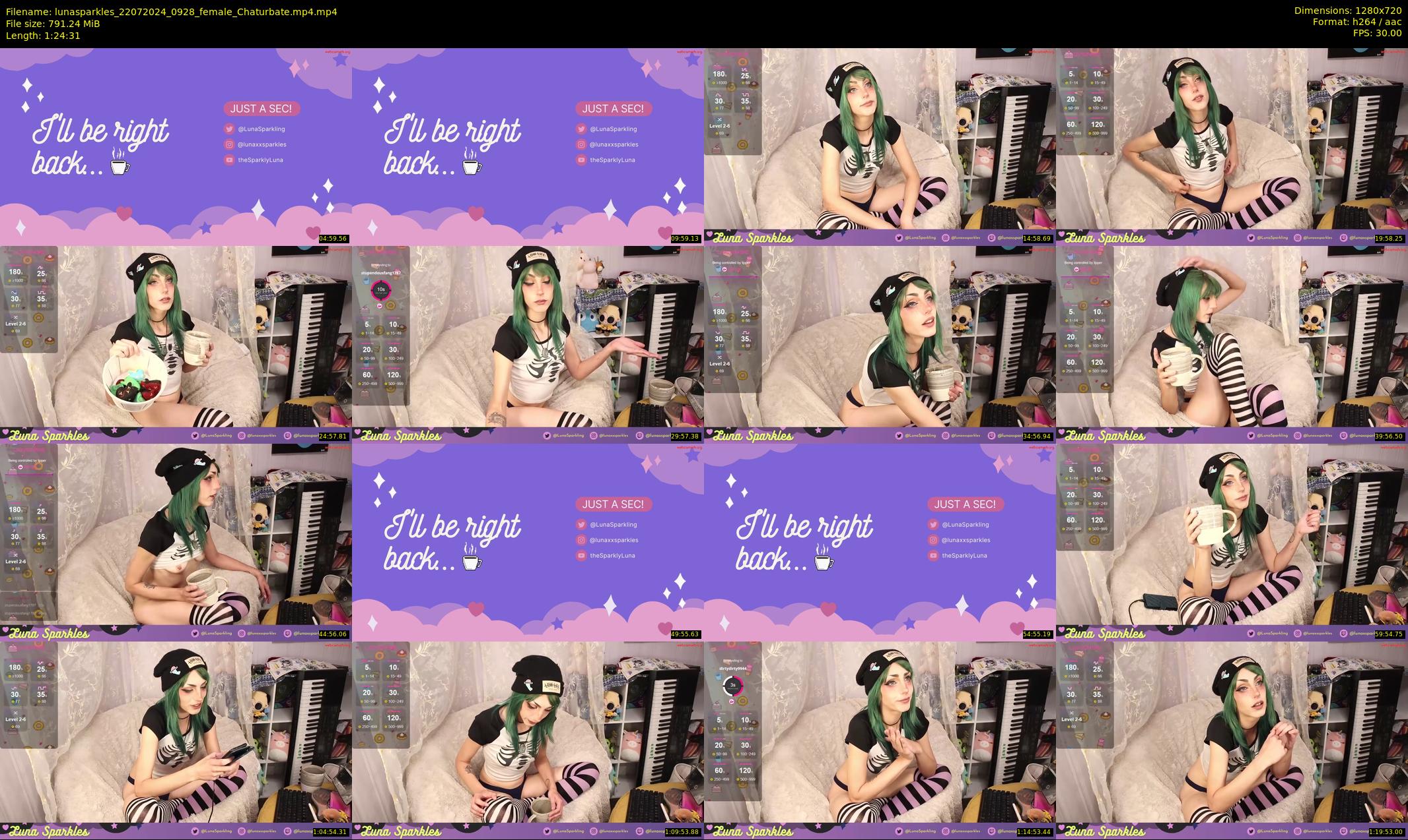lunasparkles — 85 minute Chaturbate female cam show recording, 720p, Jul 22, 2024
