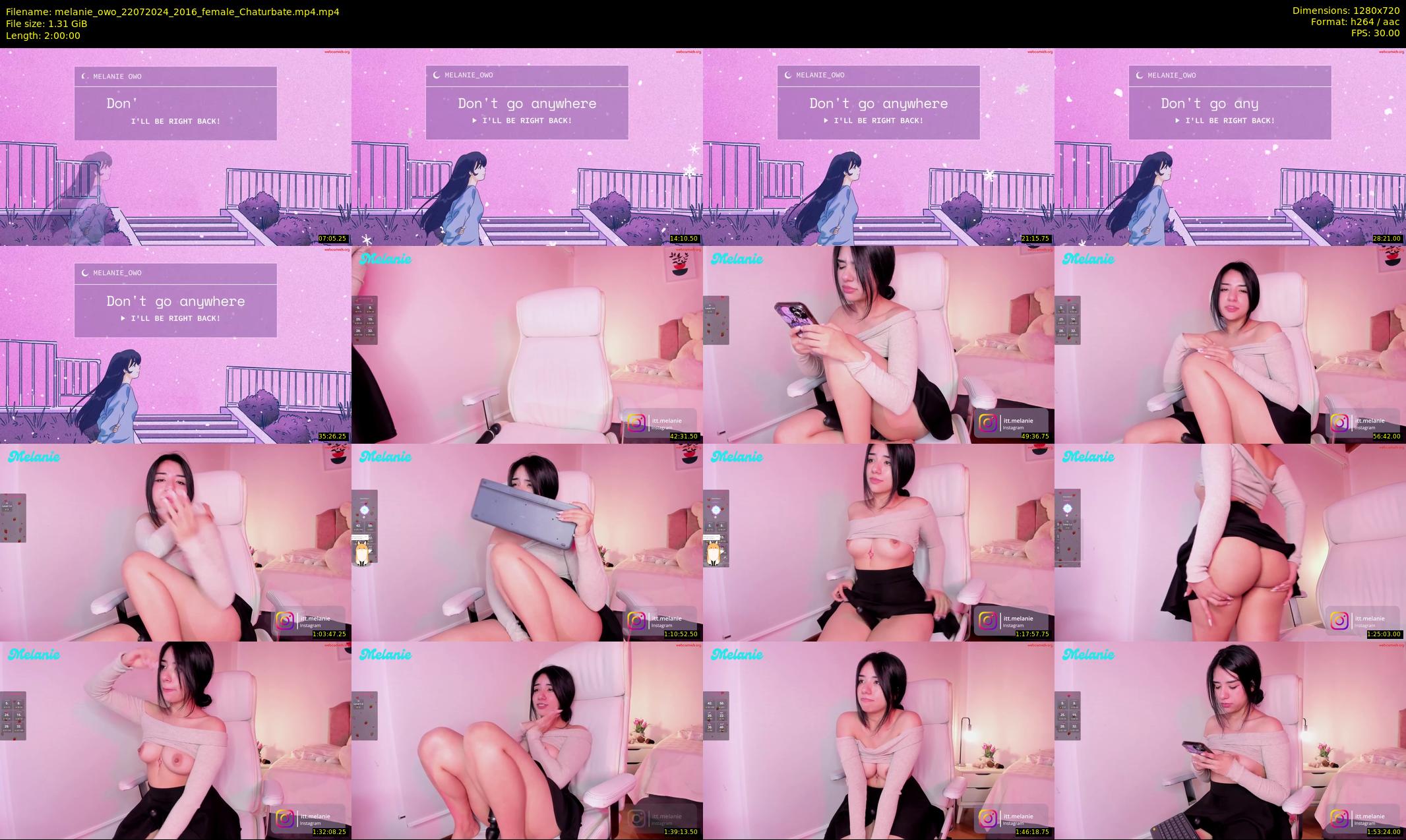 melanie_owo — 120 minute Chaturbate female cam show recording, 720p, Jul 22, 2024