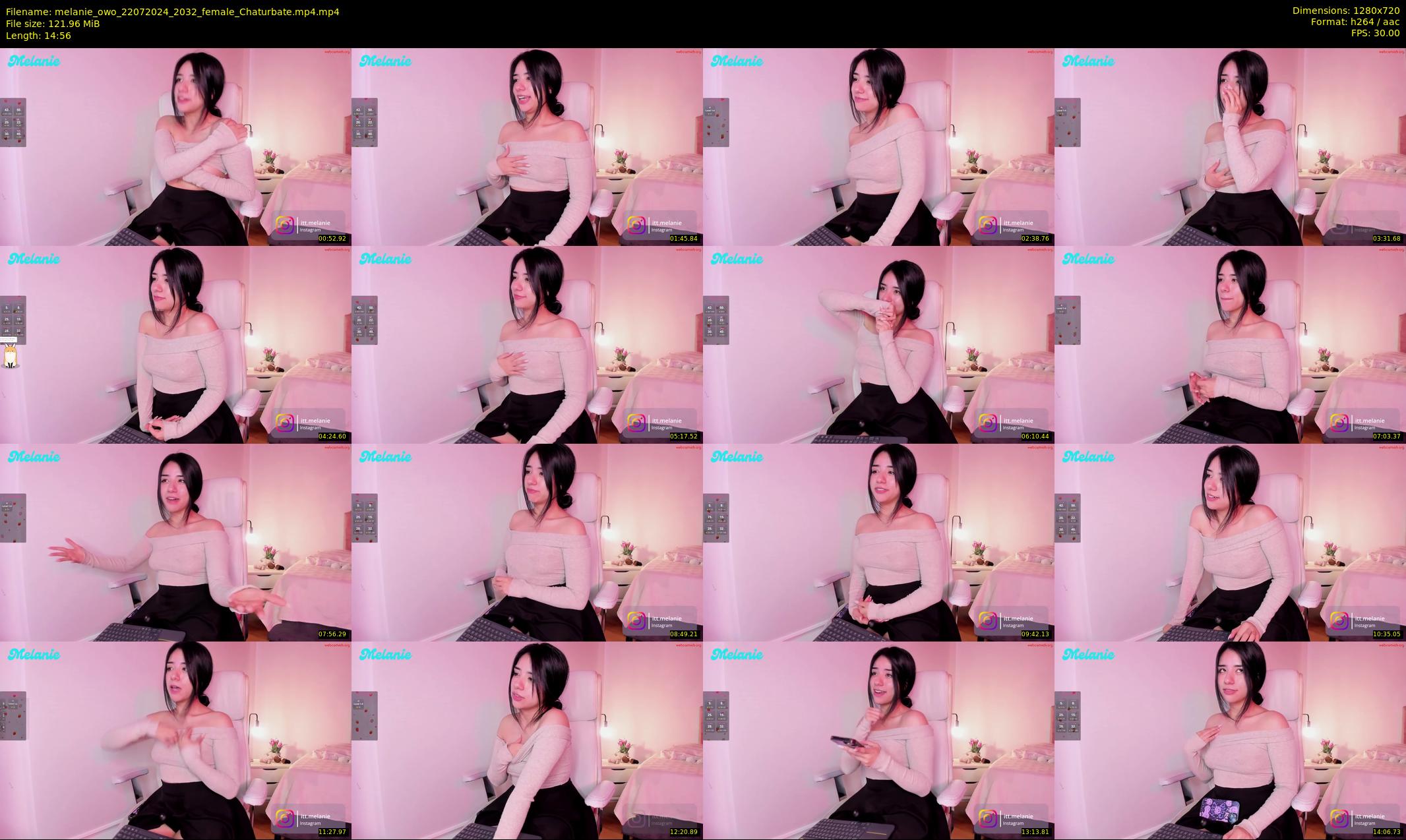 melanie_owo — 15 minute Chaturbate female cam show recording, 720p, Jul 22, 2024