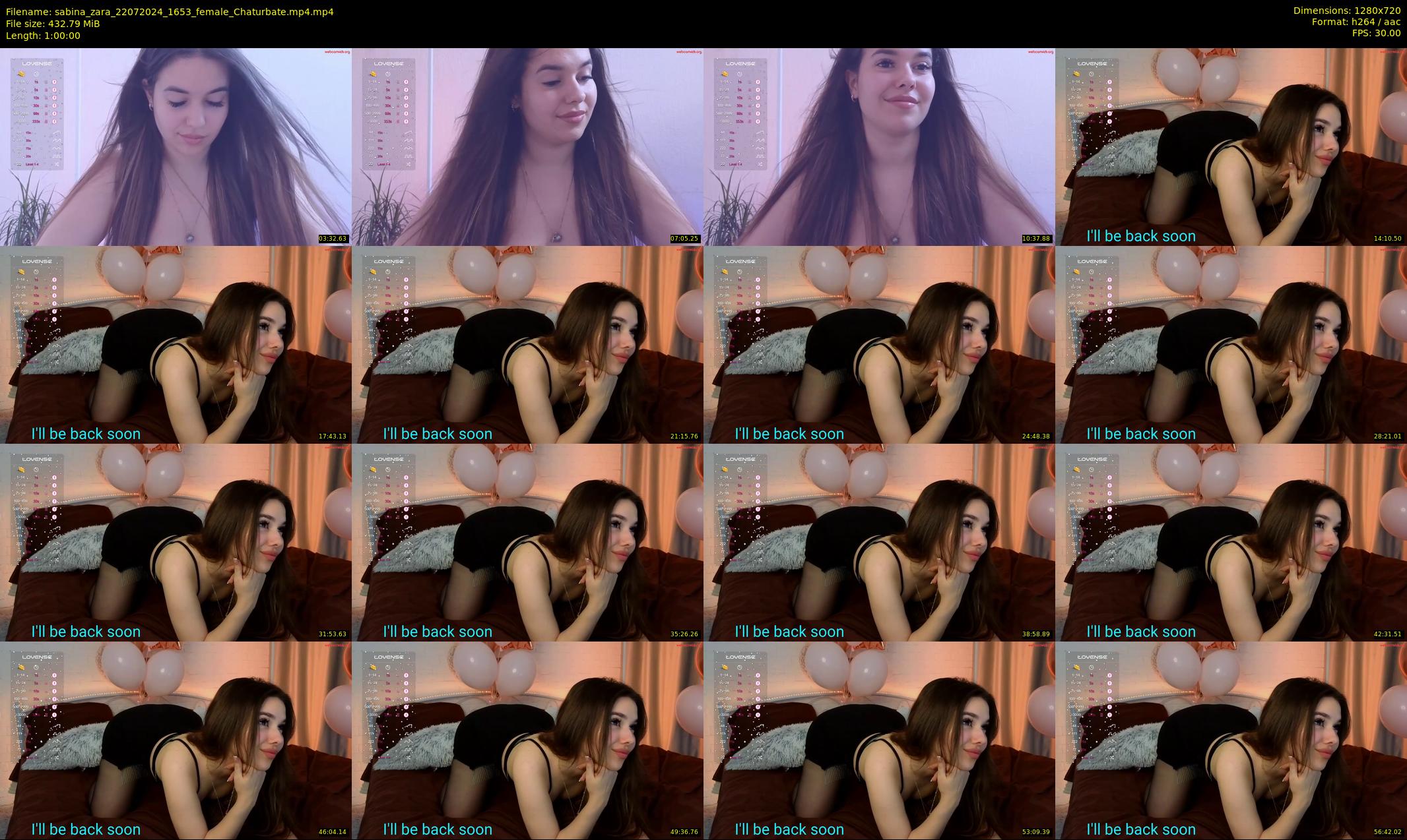 sabina_zara — 60 minute Chaturbate female cam show recording, 720p, Jul 22, 2024