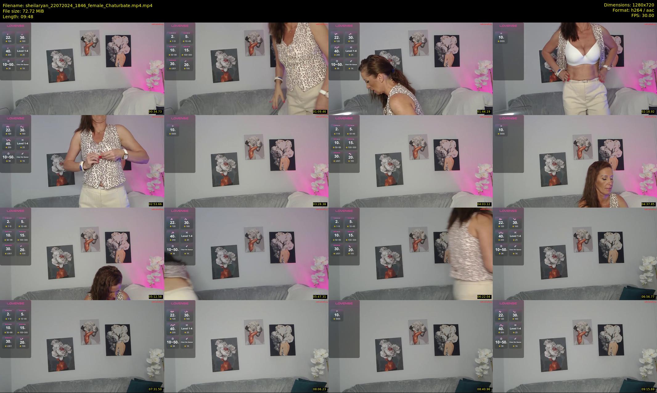 sheilaryan — 10 minute Chaturbate female cam show recording, 720p, Jul 22, 2024
