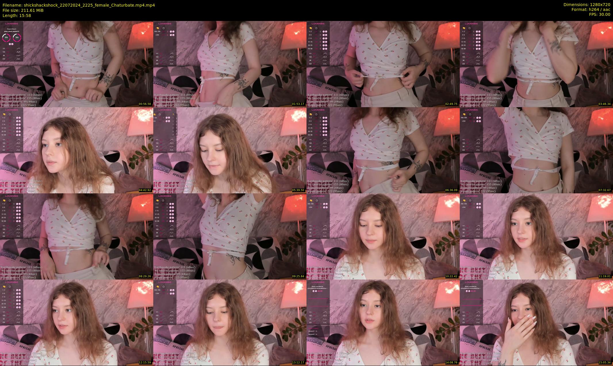 shickshackshock — 16 minute Chaturbate female cam show recording, 720p, Jul 22, 2024