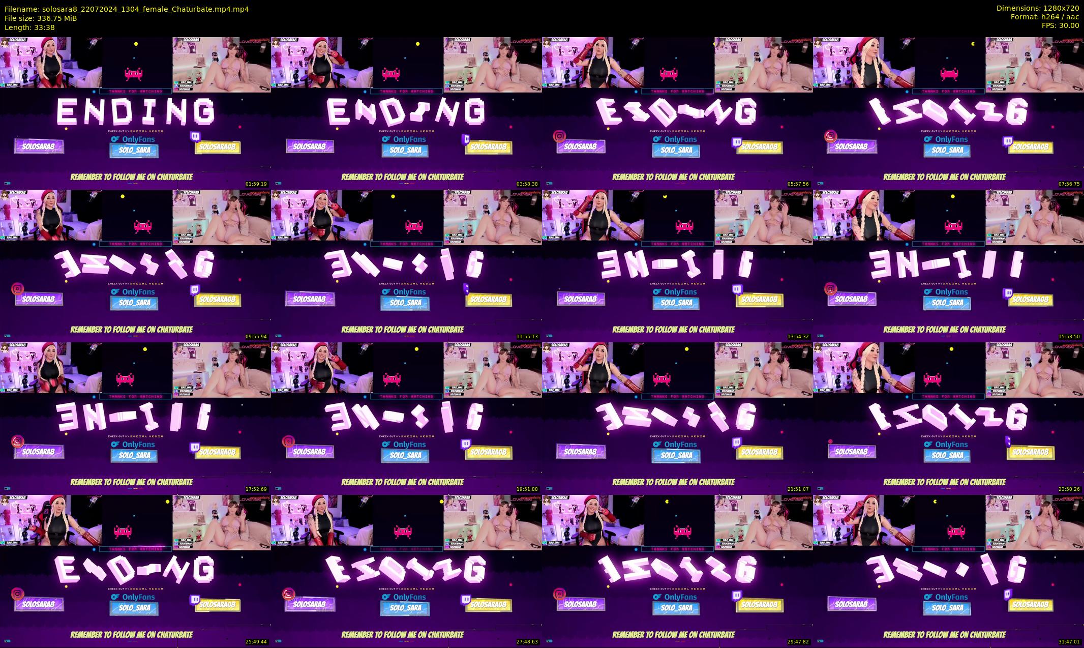 solosara8 — 34 minute Chaturbate female cam show recording, 720p, Jul 22, 2024