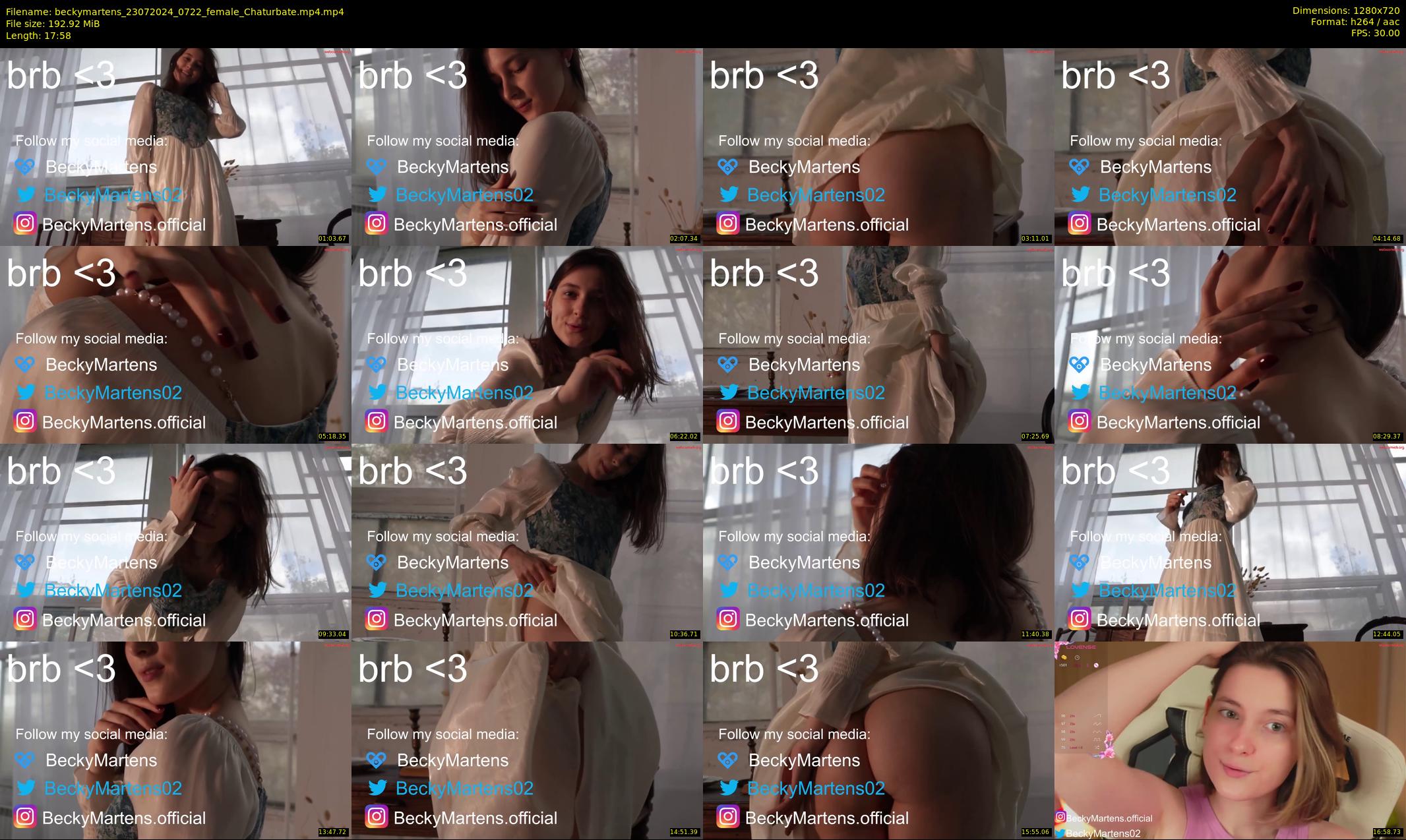 beckymartens — 18 minute Chaturbate female cam show recording, 720p, Jul 23, 2024