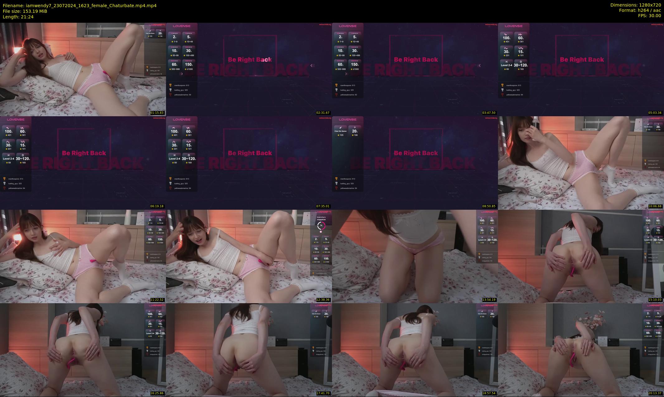 iamwendy7 — 22 minute Chaturbate female cam show recording, 720p, Jul 23, 2024