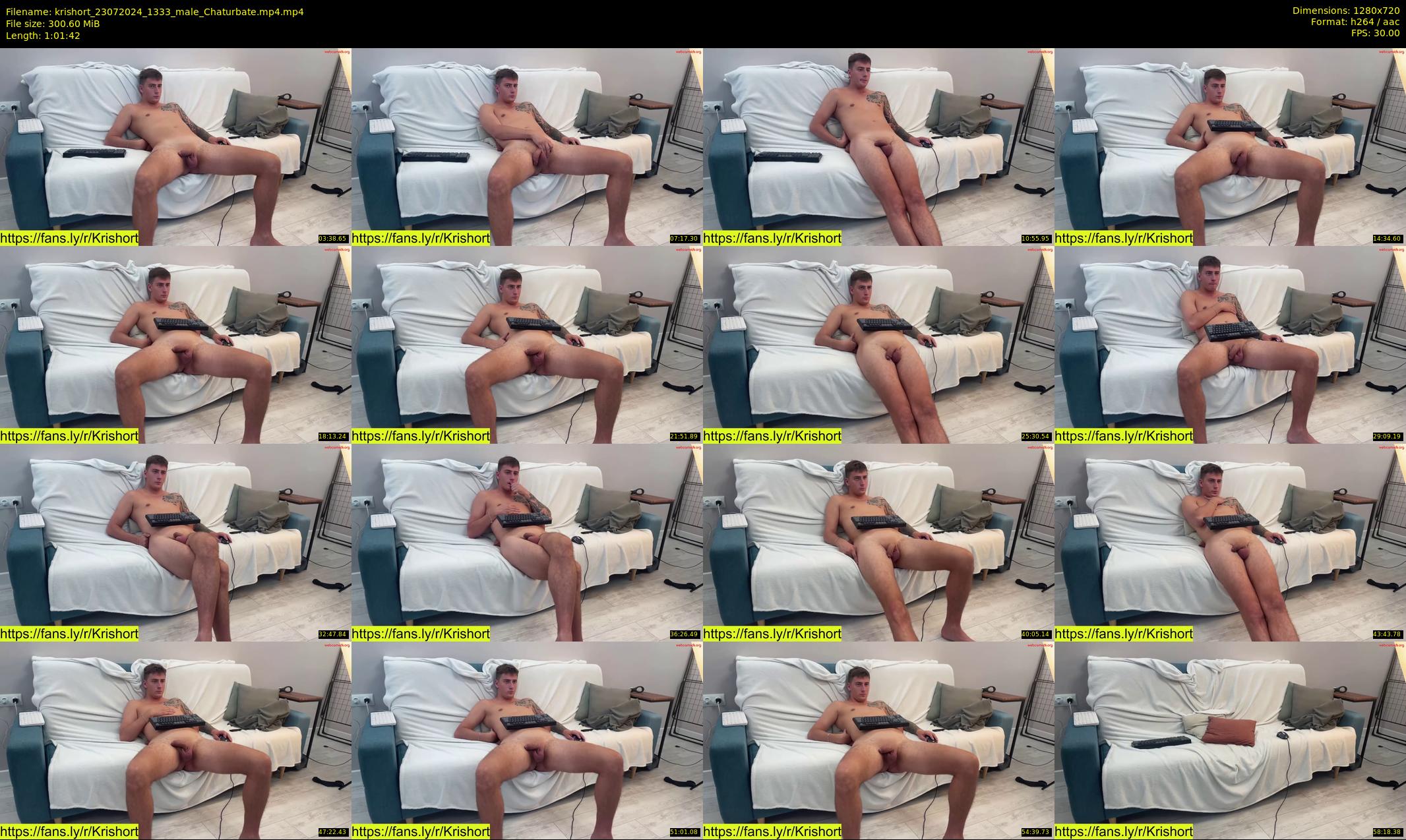 krishort — 62 minute Chaturbate male cam show recording, 720p, Jul 23, 2024