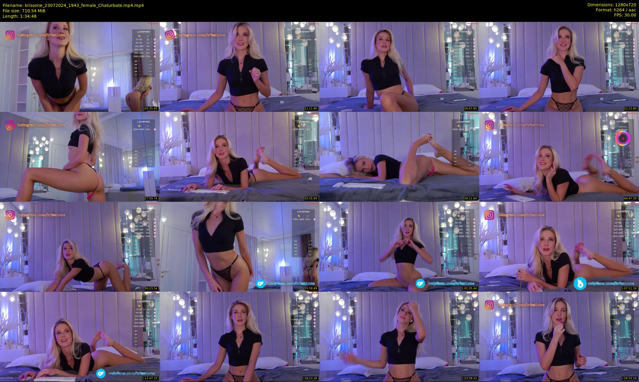 krissone — 95 minute Chaturbate female cam show recording, 720p, Jul 23, 2024