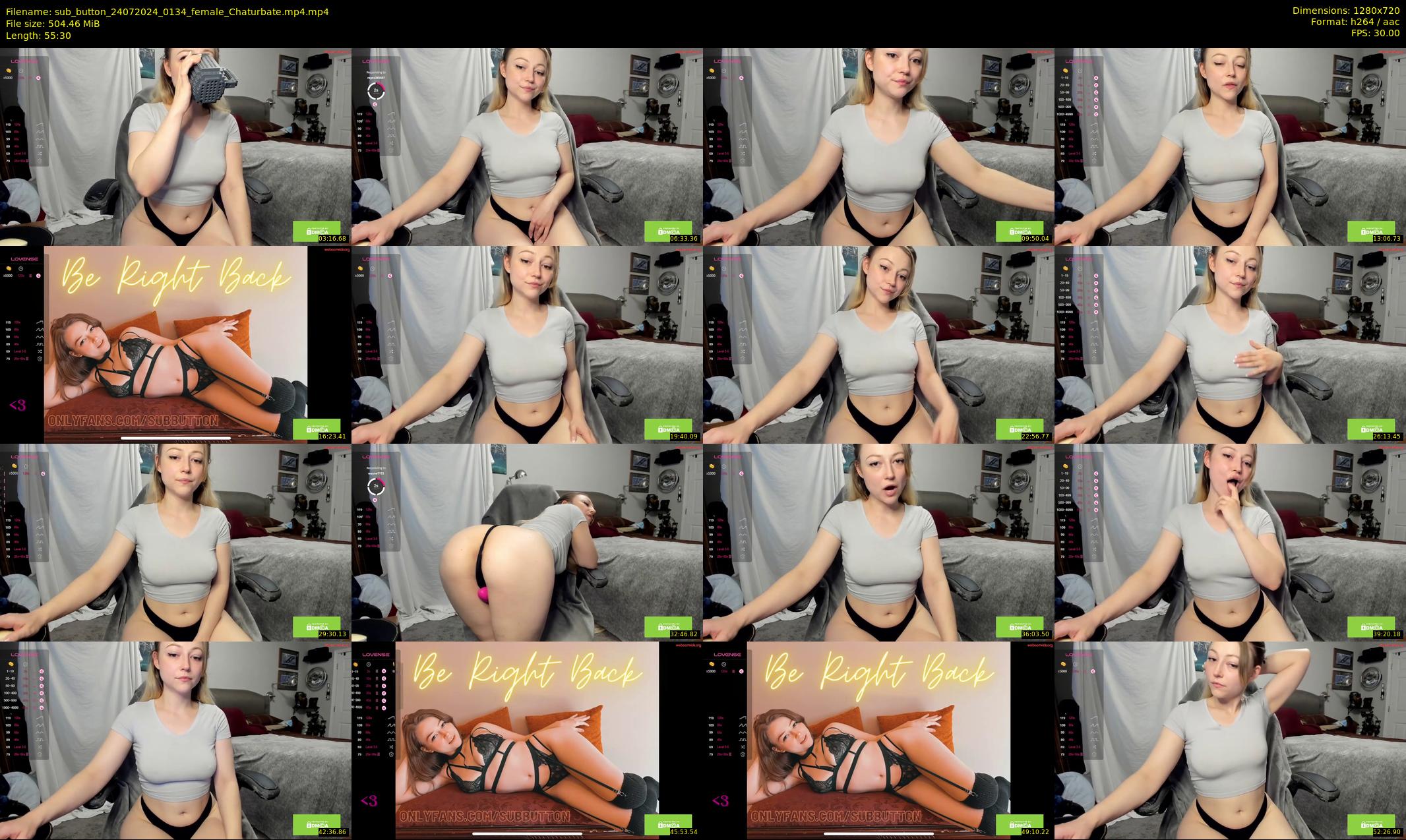 sub_button — 56 minute Chaturbate female cam show recording, 720p, Jul 24, 2024