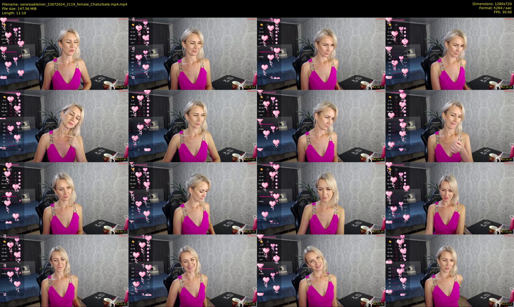 vanessakleiner — 12 minute Chaturbate female cam show recording, 720p, Jul 23, 2024