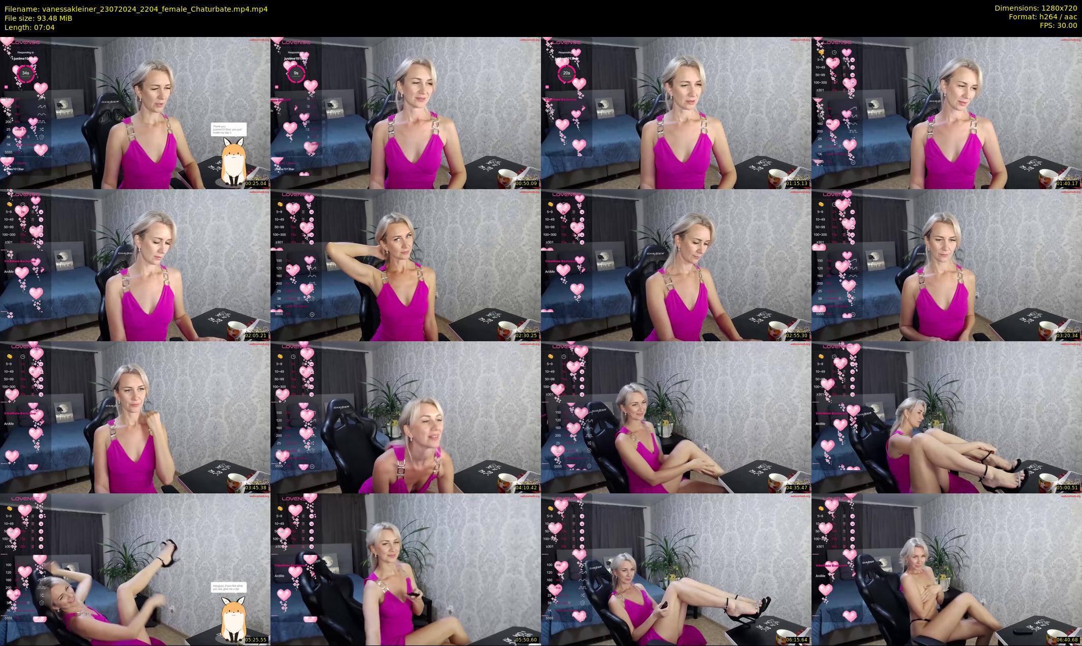 vanessakleiner — 8 minute Chaturbate female cam show recording, 720p, Jul 23, 2024