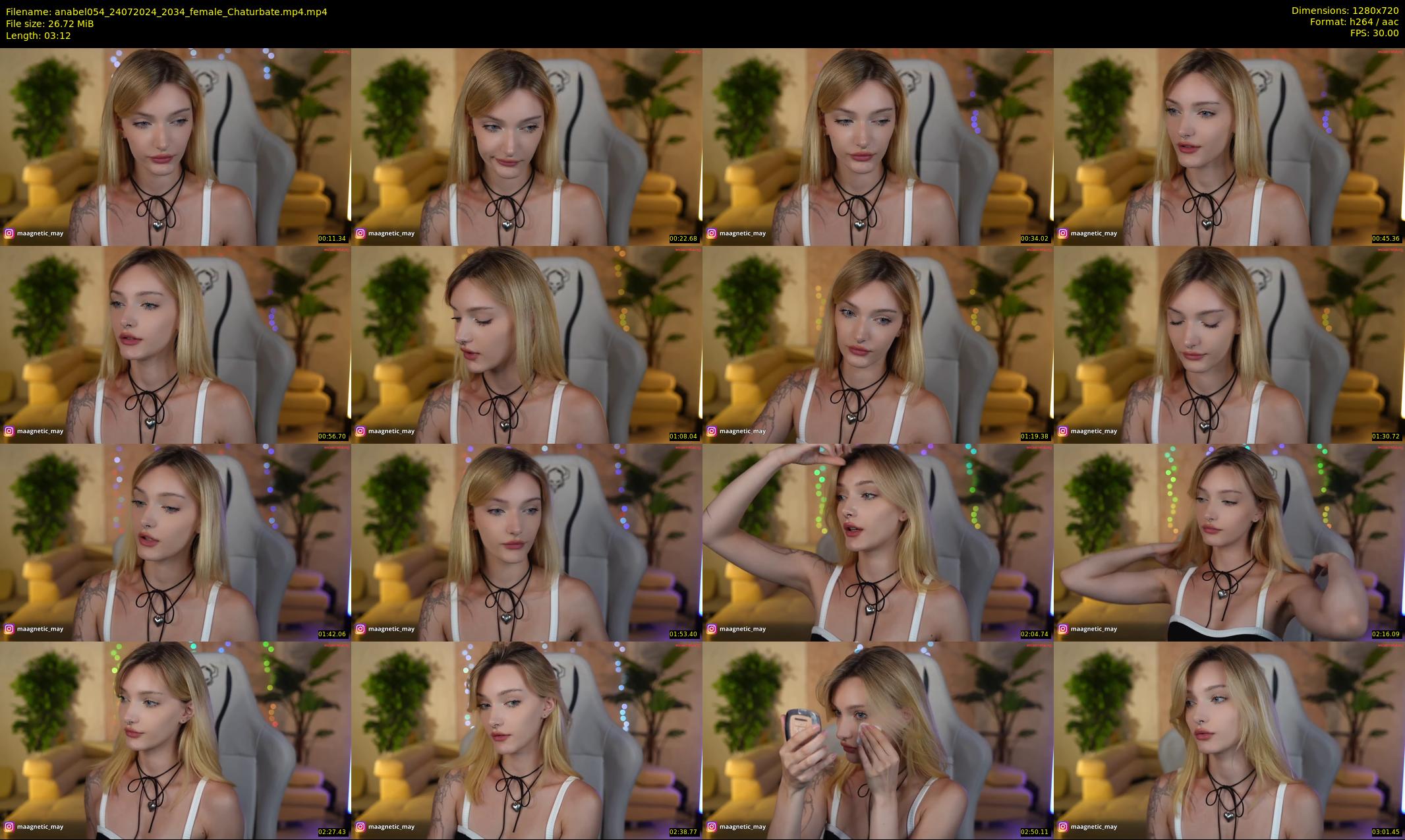 anabel054 — 4 minute Chaturbate female cam show recording, 720p, Jul 24, 2024