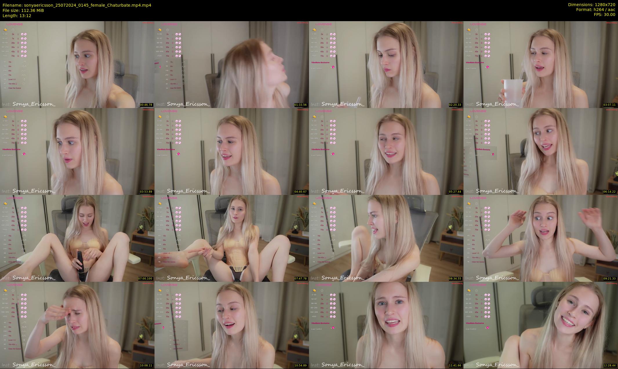 sonyaericsson — 14 minute Chaturbate female cam show recording, 720p, Jul 25, 2024
